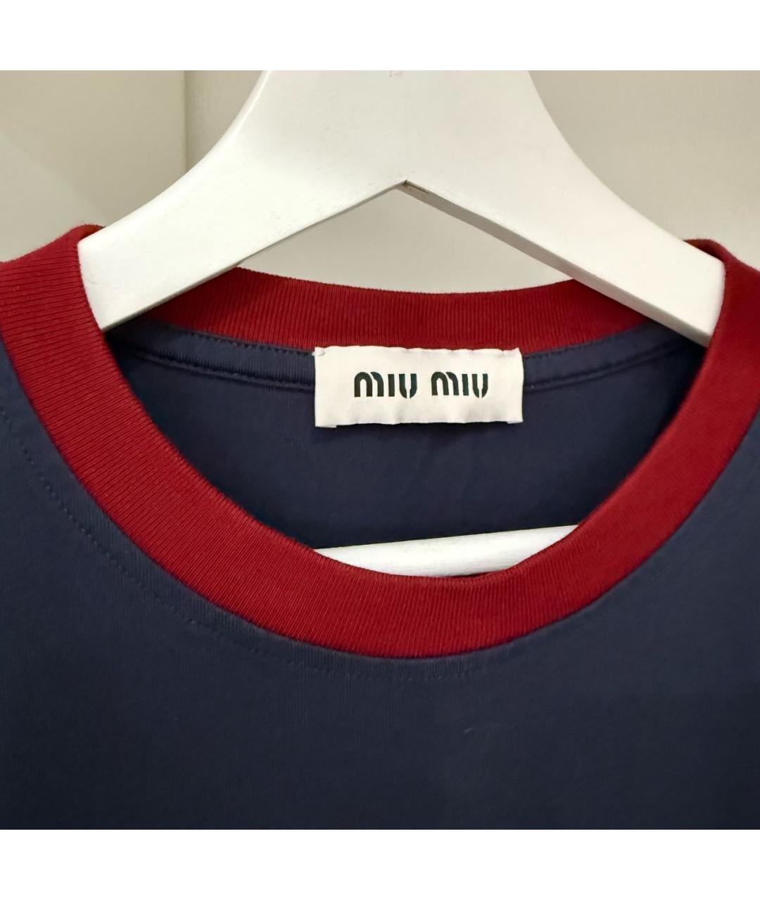 MIU MIU Бордовая хлопковая футболка, фото 3