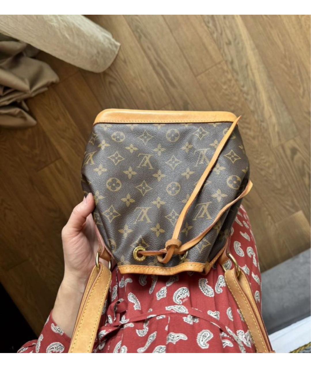 LOUIS VUITTON Коричневая кожаная сумка через плечо, фото 5