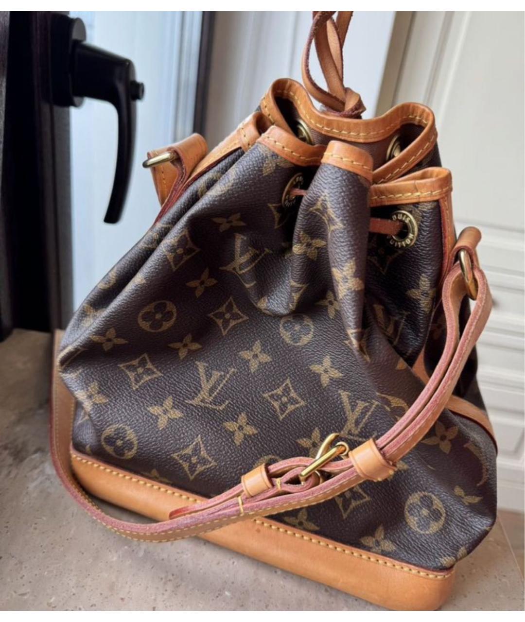 LOUIS VUITTON Коричневая кожаная сумка через плечо, фото 2