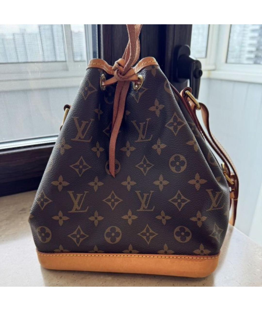 LOUIS VUITTON Коричневая кожаная сумка через плечо, фото 6