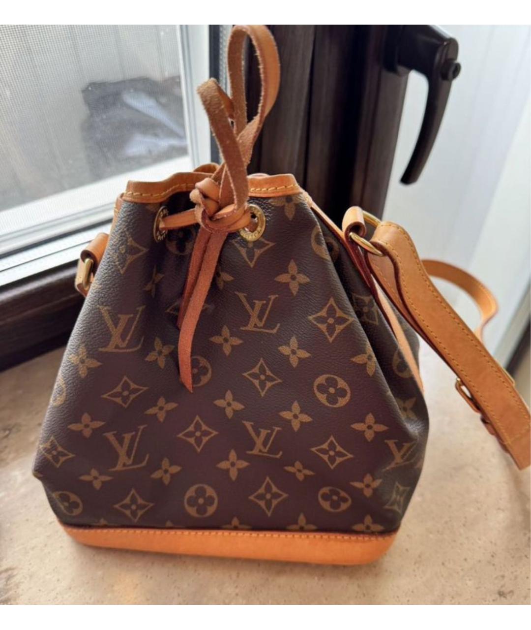 LOUIS VUITTON Коричневая кожаная сумка через плечо, фото 3