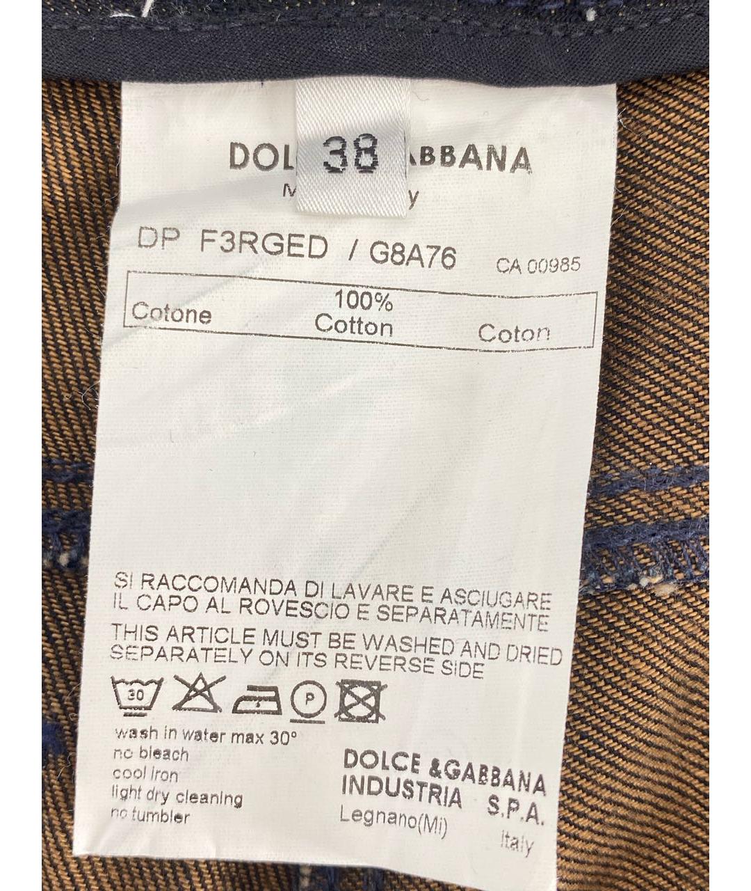 DOLCE&GABBANA Черные хлопковые прямые джинсы, фото 4