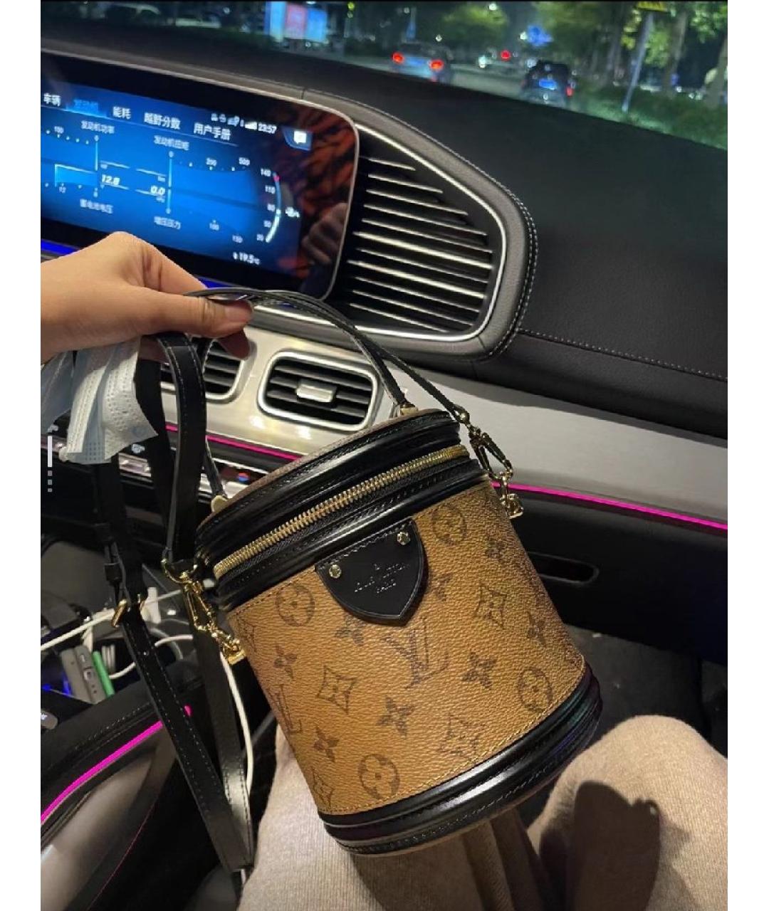 LOUIS VUITTON Коричневая кожаная сумка через плечо, фото 7