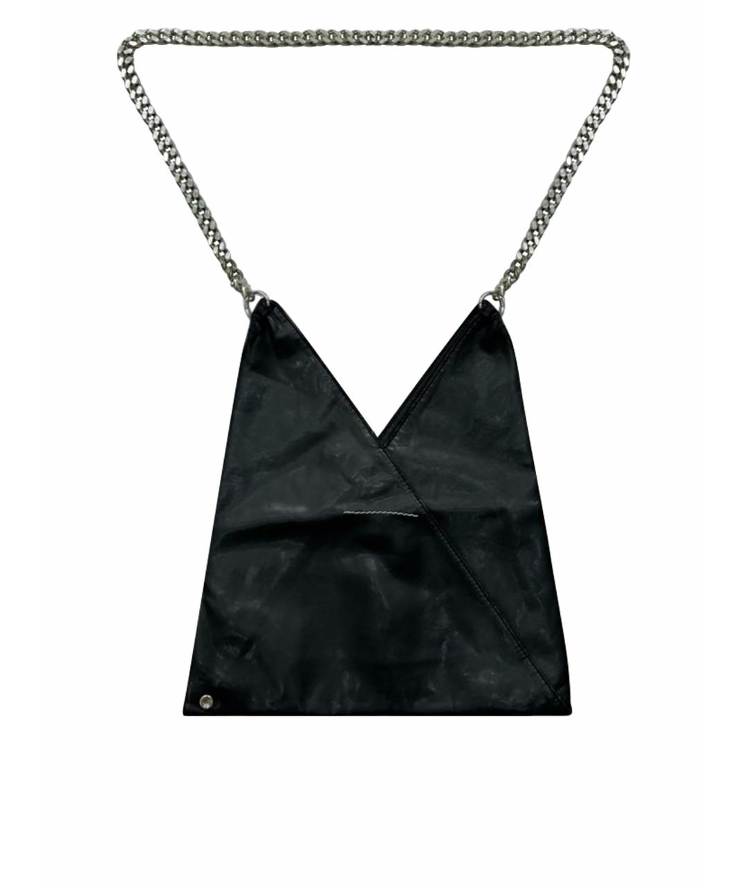 MM6 MAISON MARGIELA Черная кожаная сумка через плечо, фото 1