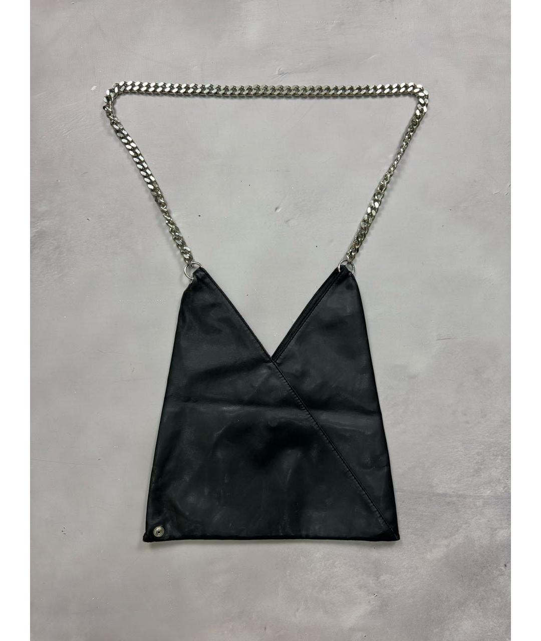 MM6 MAISON MARGIELA Черная кожаная сумка через плечо, фото 2