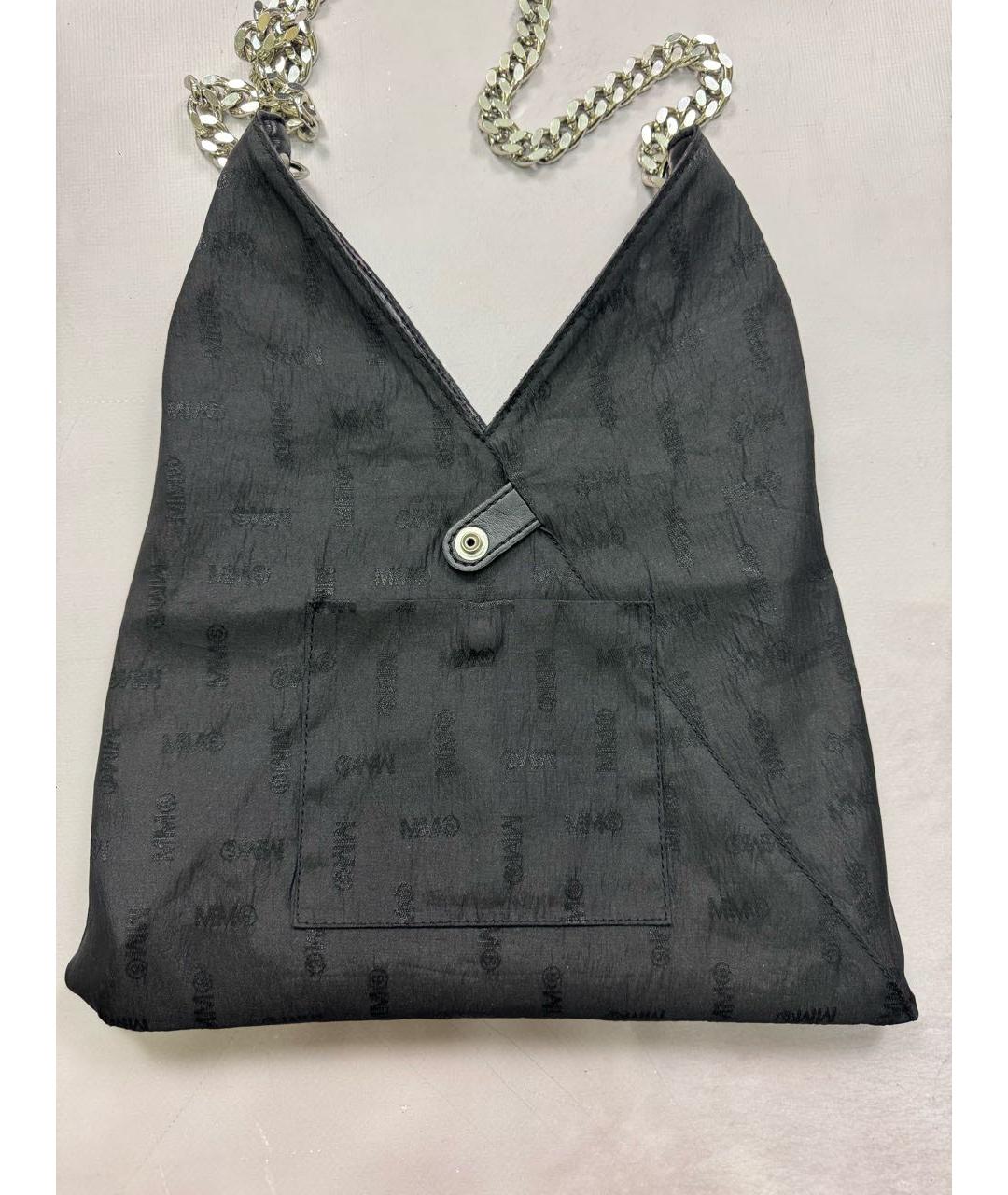 MM6 MAISON MARGIELA Черная кожаная сумка через плечо, фото 5