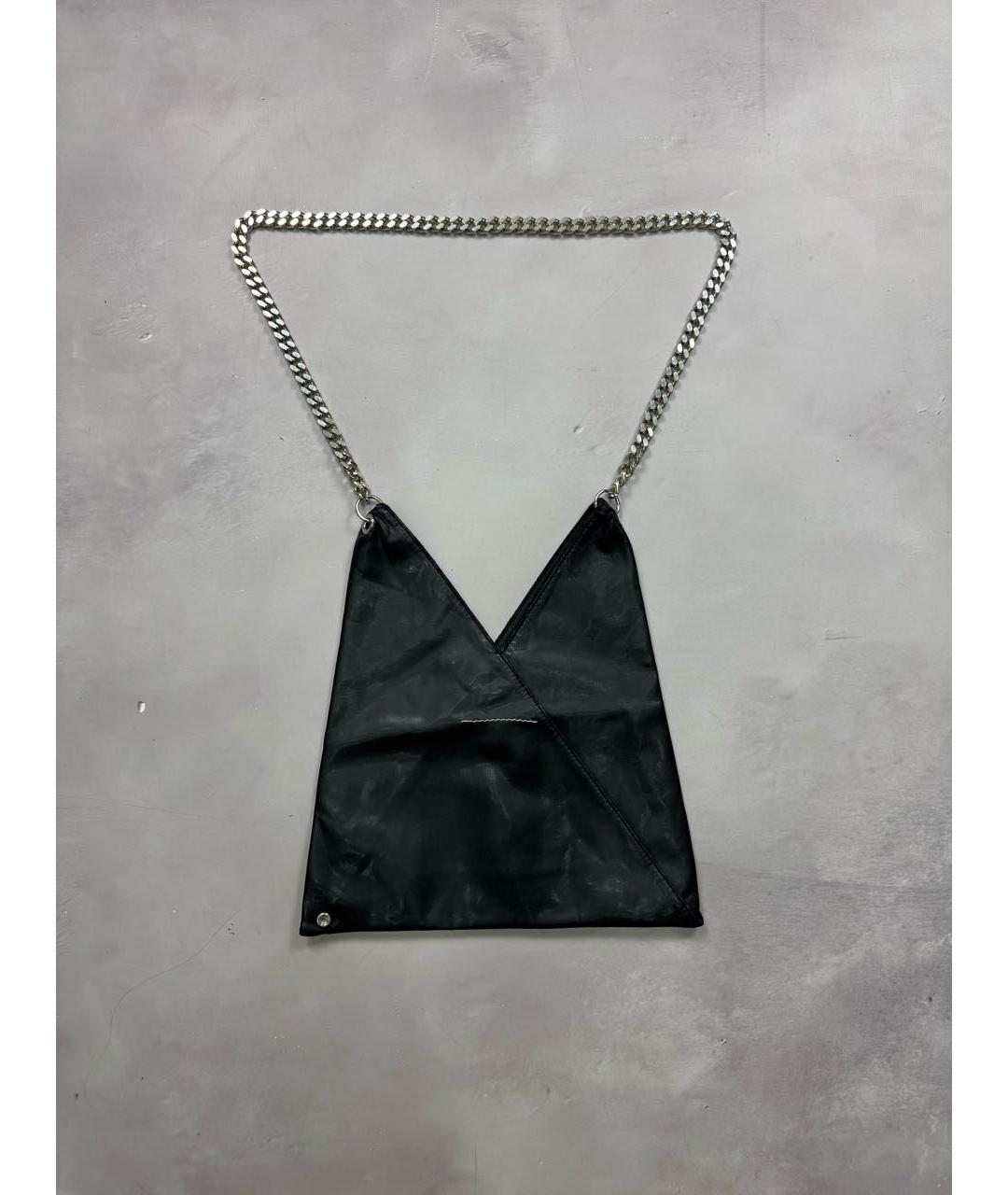 MM6 MAISON MARGIELA Черная кожаная сумка через плечо, фото 9