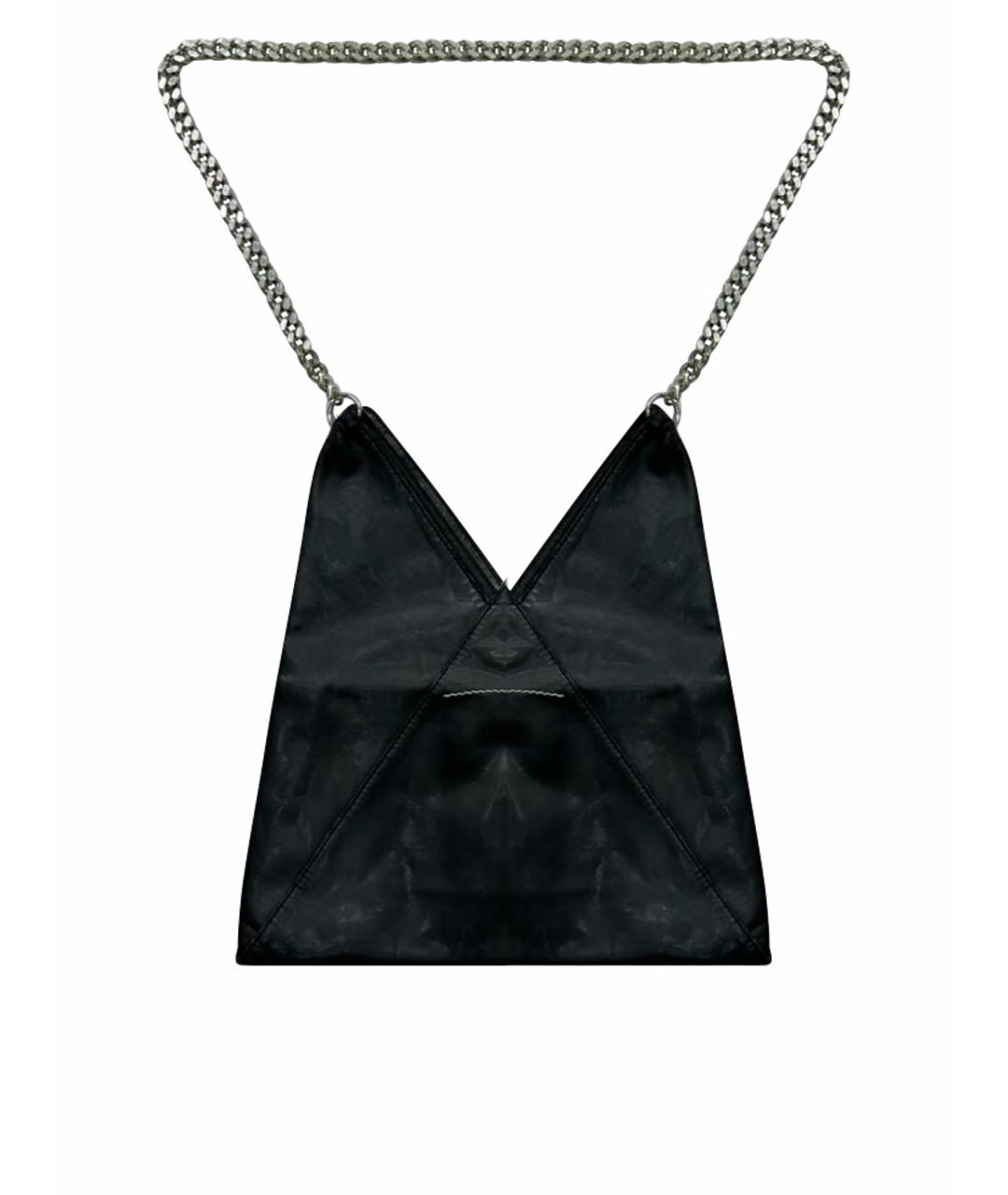 MM6 MAISON MARGIELA Черная кожаная сумка через плечо, фото 10