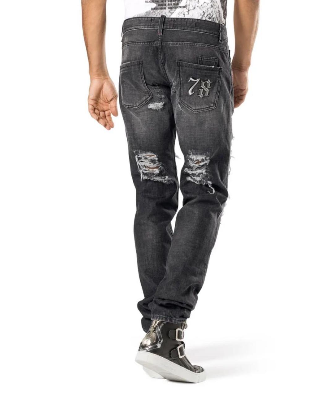PHILIPP PLEIN Серые хлопковые джинсы, фото 3