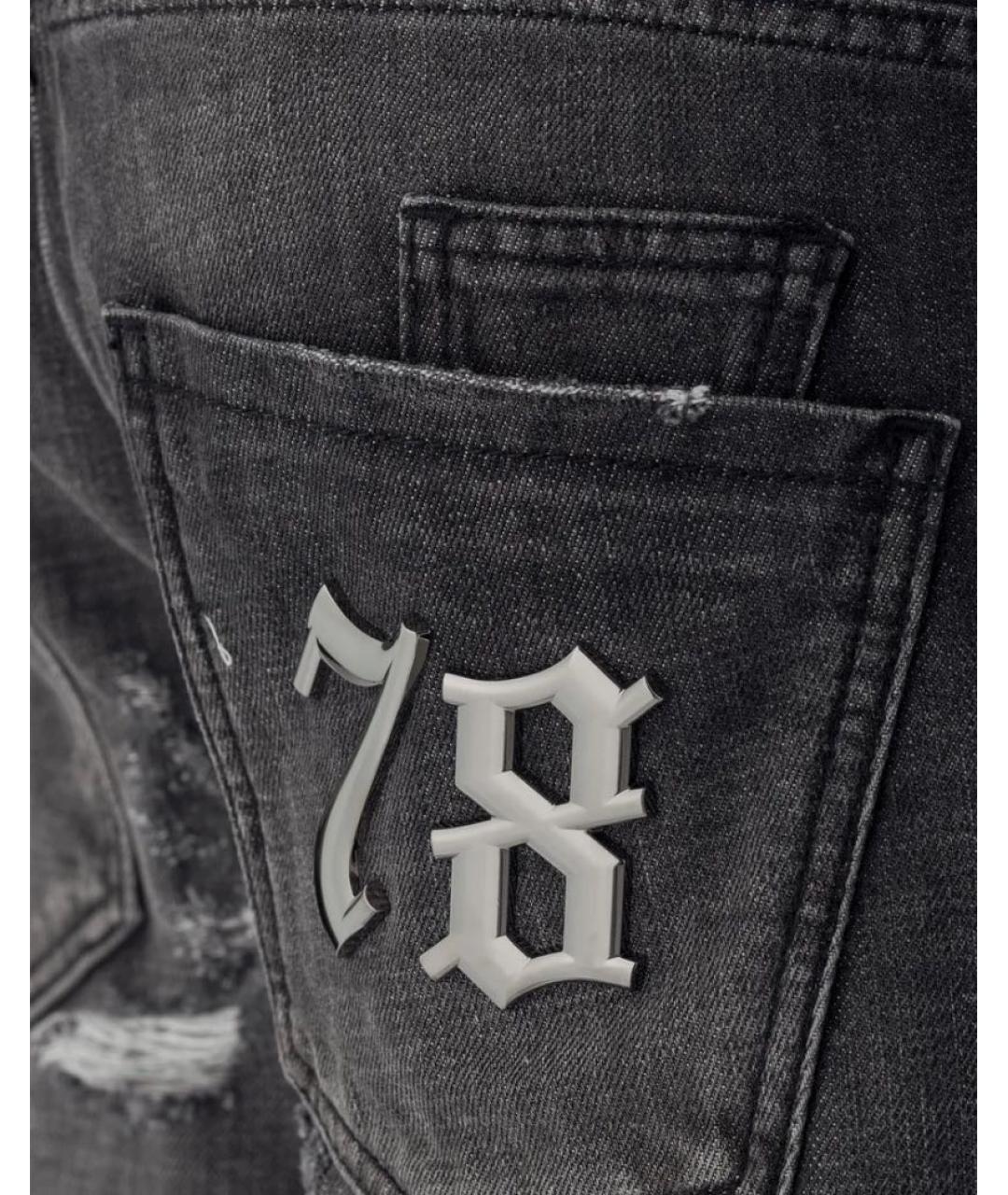 PHILIPP PLEIN Серые хлопковые джинсы, фото 5