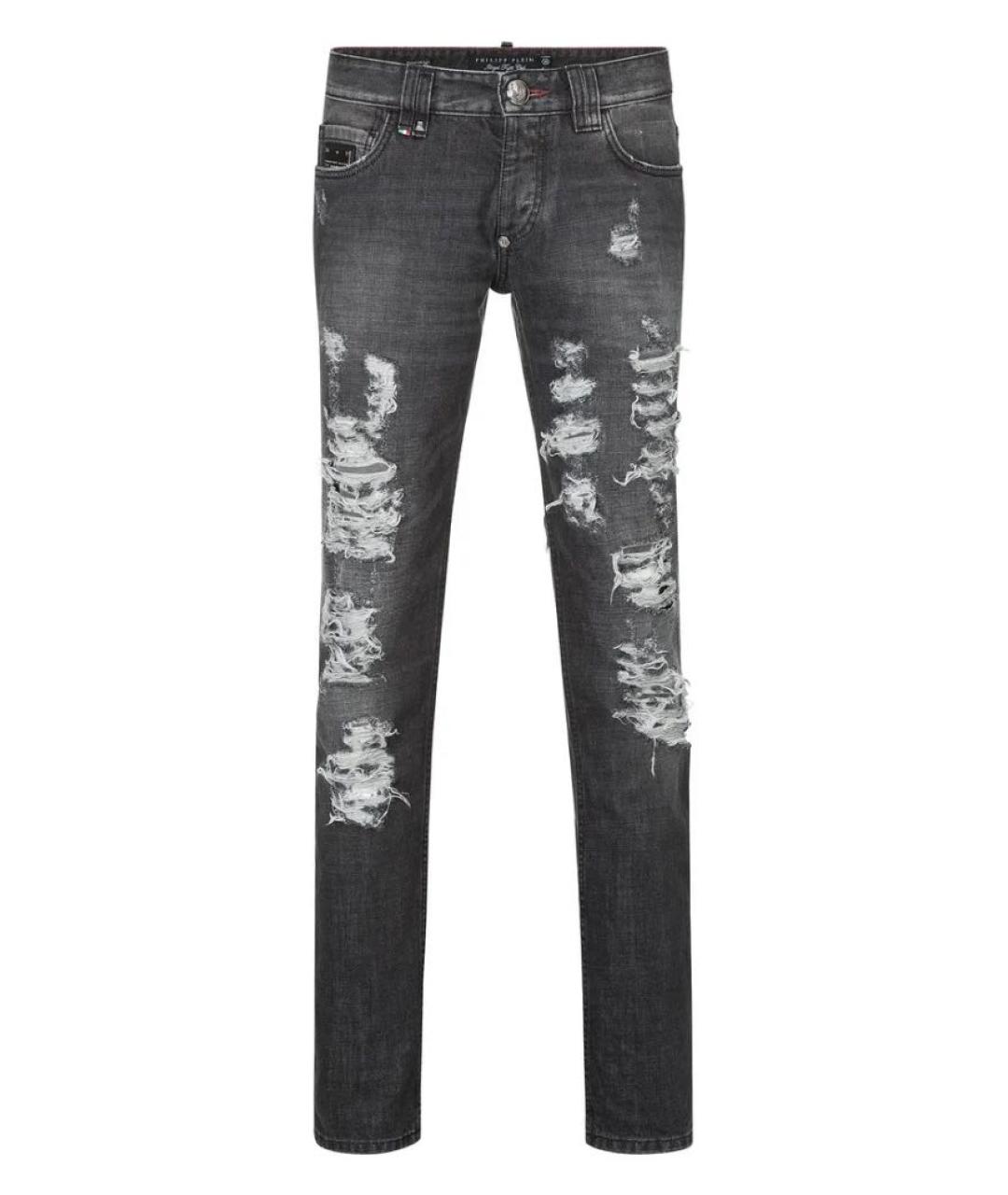 PHILIPP PLEIN Серые хлопковые джинсы, фото 1