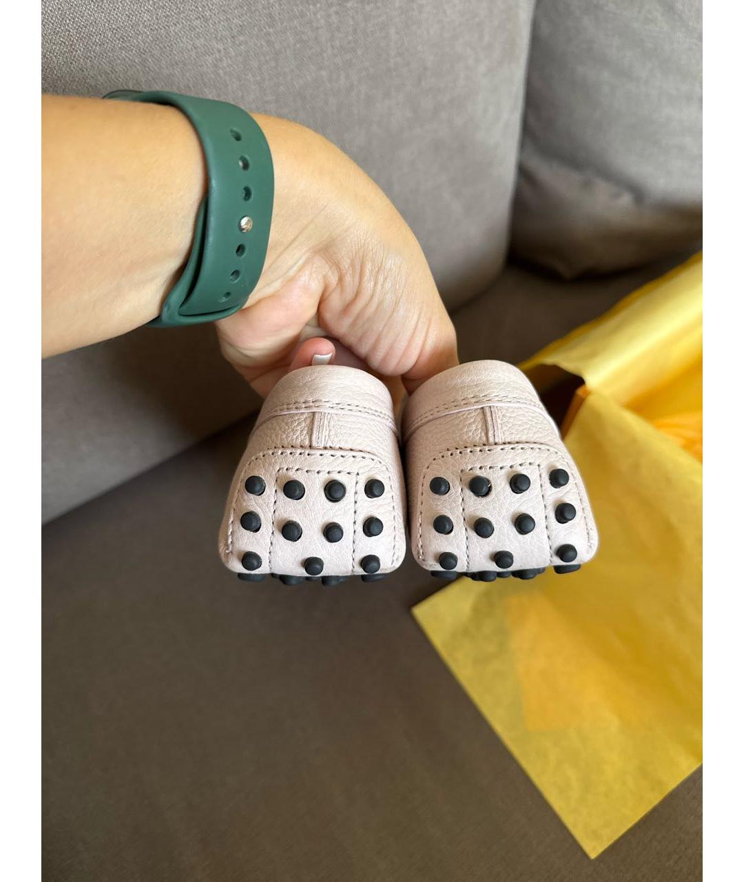TOD'S Розовые кожаные мокасины, фото 4