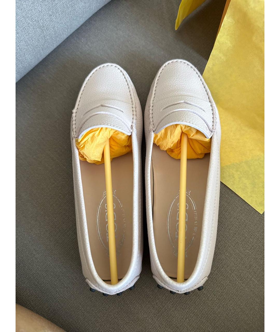 TOD'S Розовые кожаные мокасины, фото 3