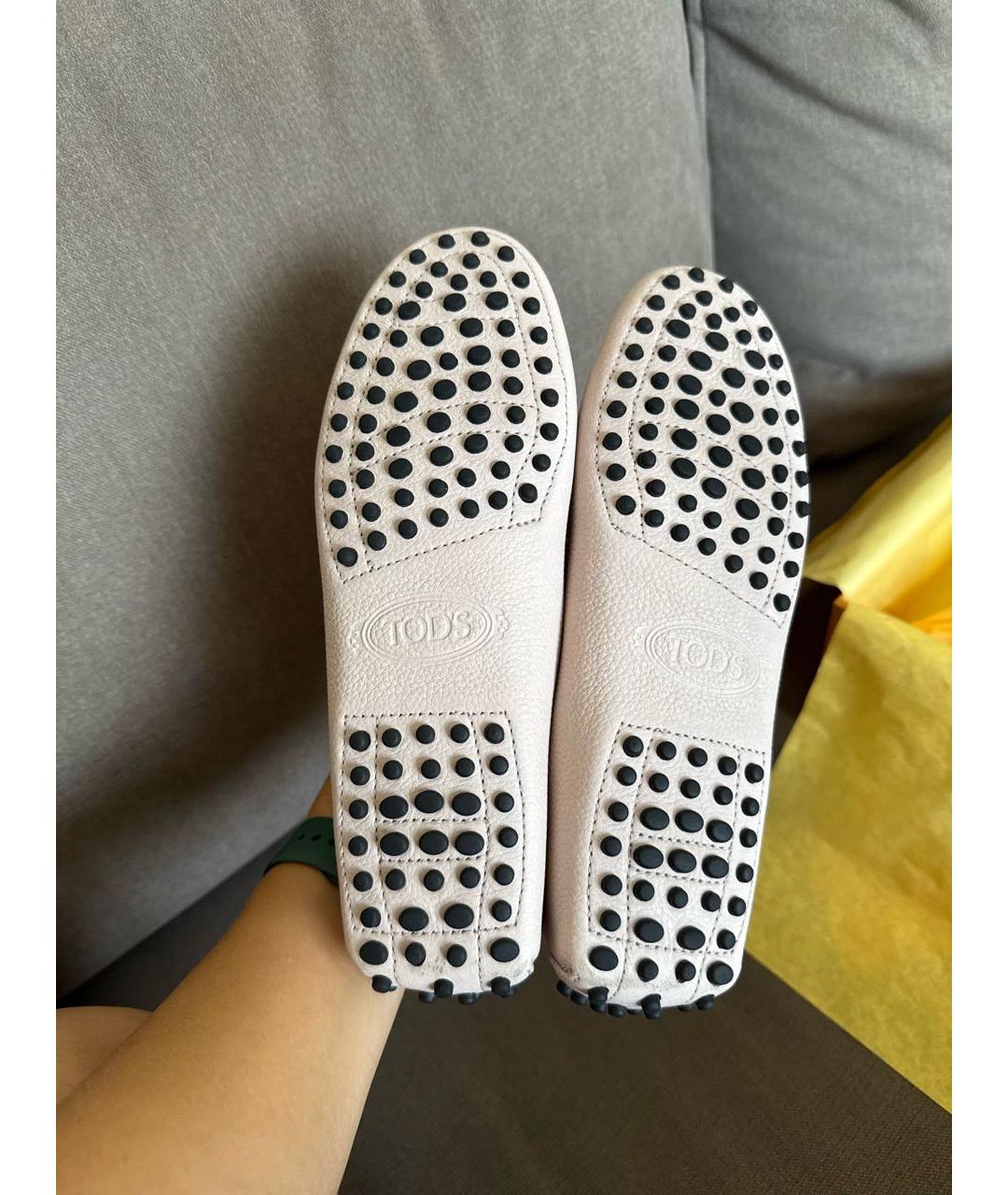 TOD'S Розовые кожаные мокасины, фото 5