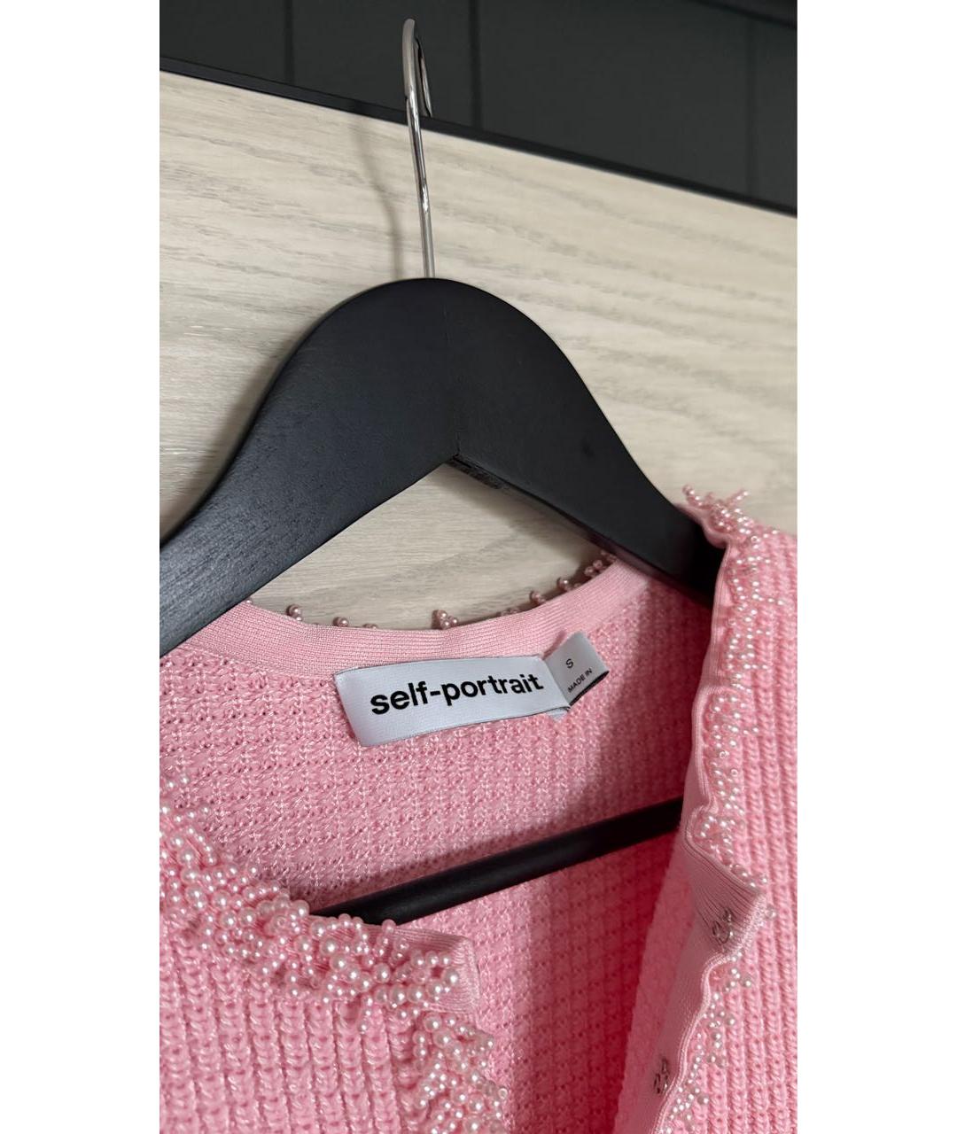 SELF-PORTRAIT Розовое полиэстеровое повседневное платье, фото 3