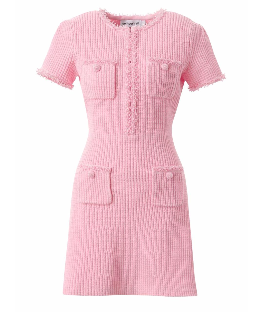 SELF-PORTRAIT Розовое полиэстеровое повседневное платье, фото 1
