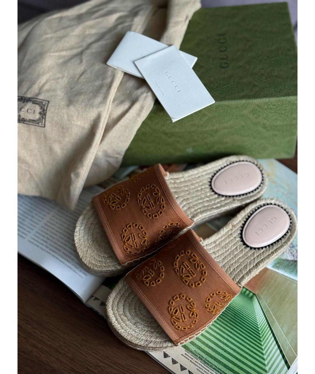 GUCCI Оранжевое сандалии, фото 4