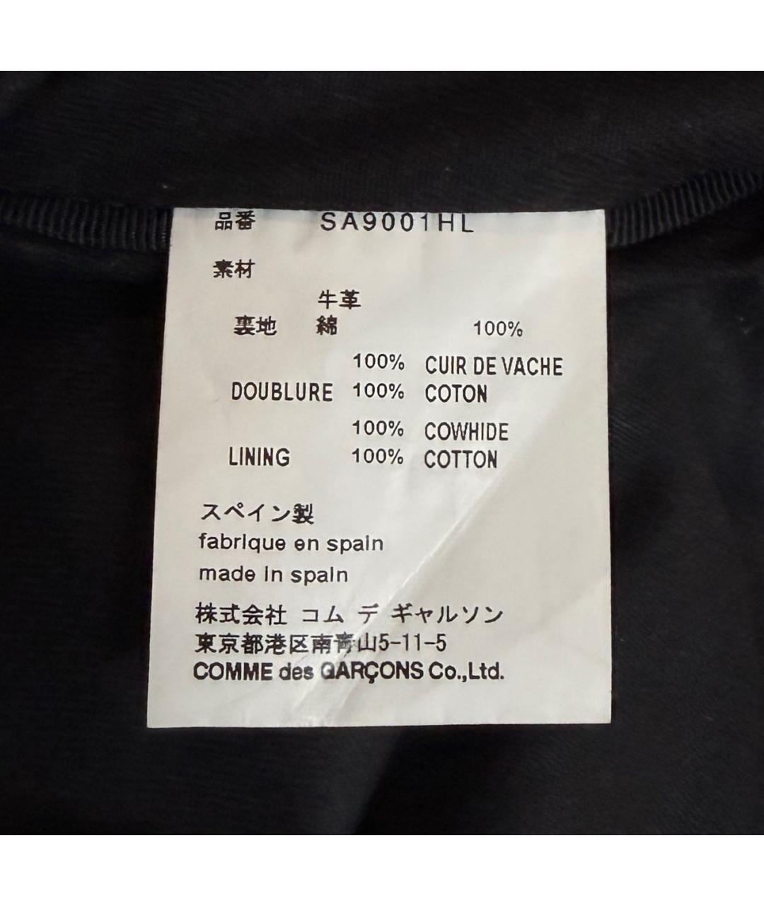 COMME DES GARÇONS Черная кожаная сумка тоут, фото 5