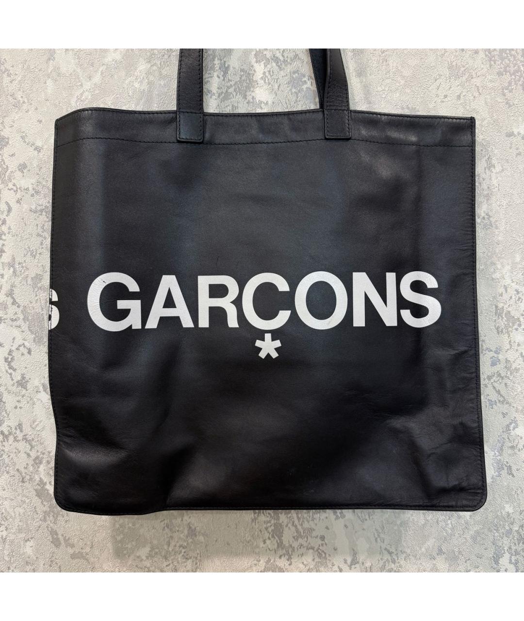 COMME DES GARÇONS Черная кожаная сумка тоут, фото 3
