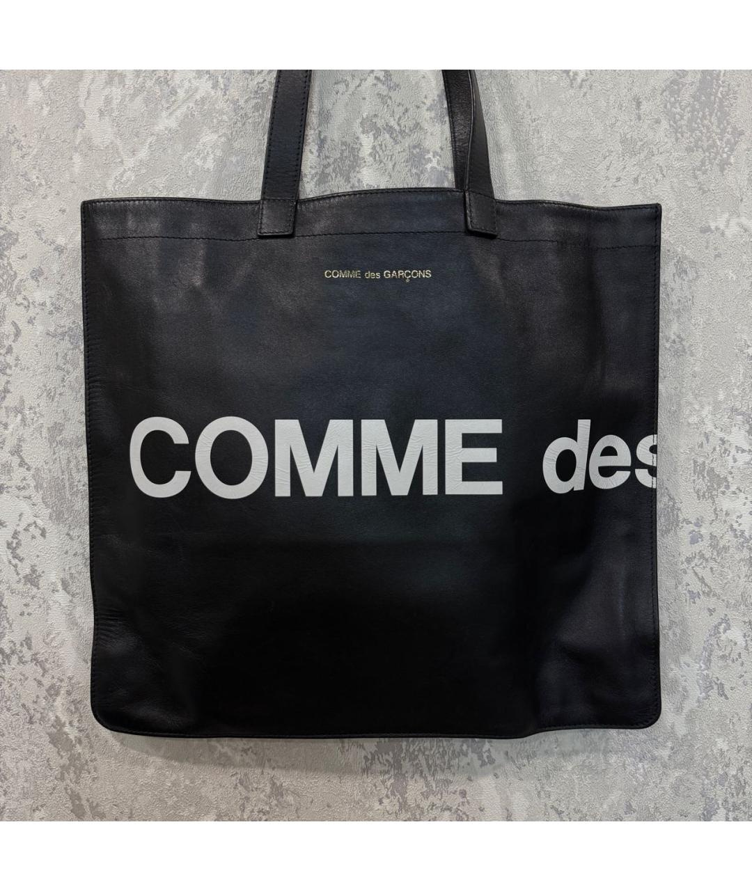 COMME DES GARÇONS Черная кожаная сумка тоут, фото 2