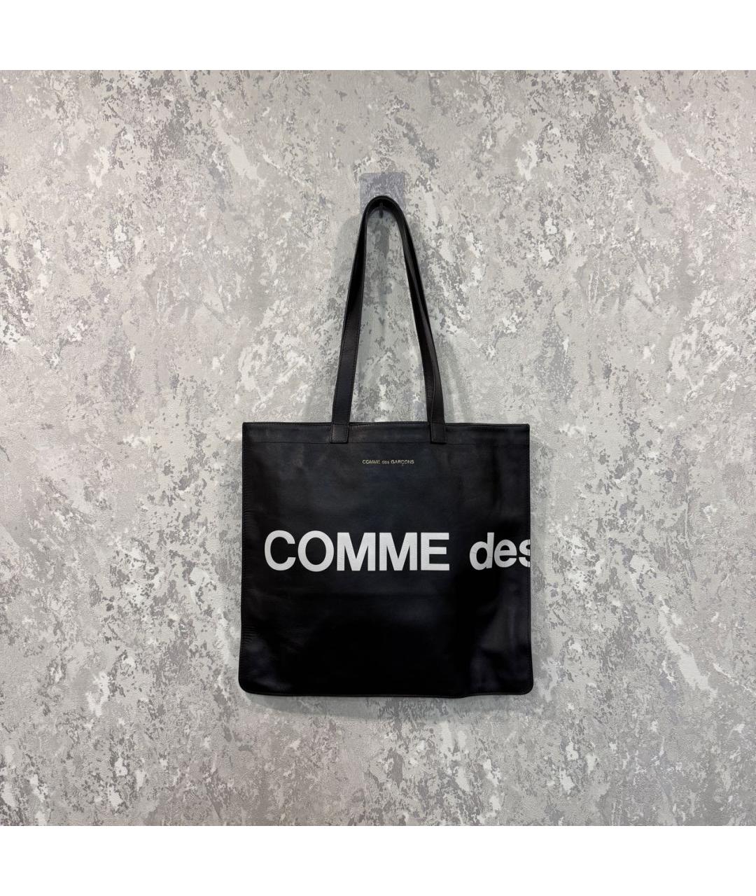 COMME DES GARÇONS Черная кожаная сумка тоут, фото 6