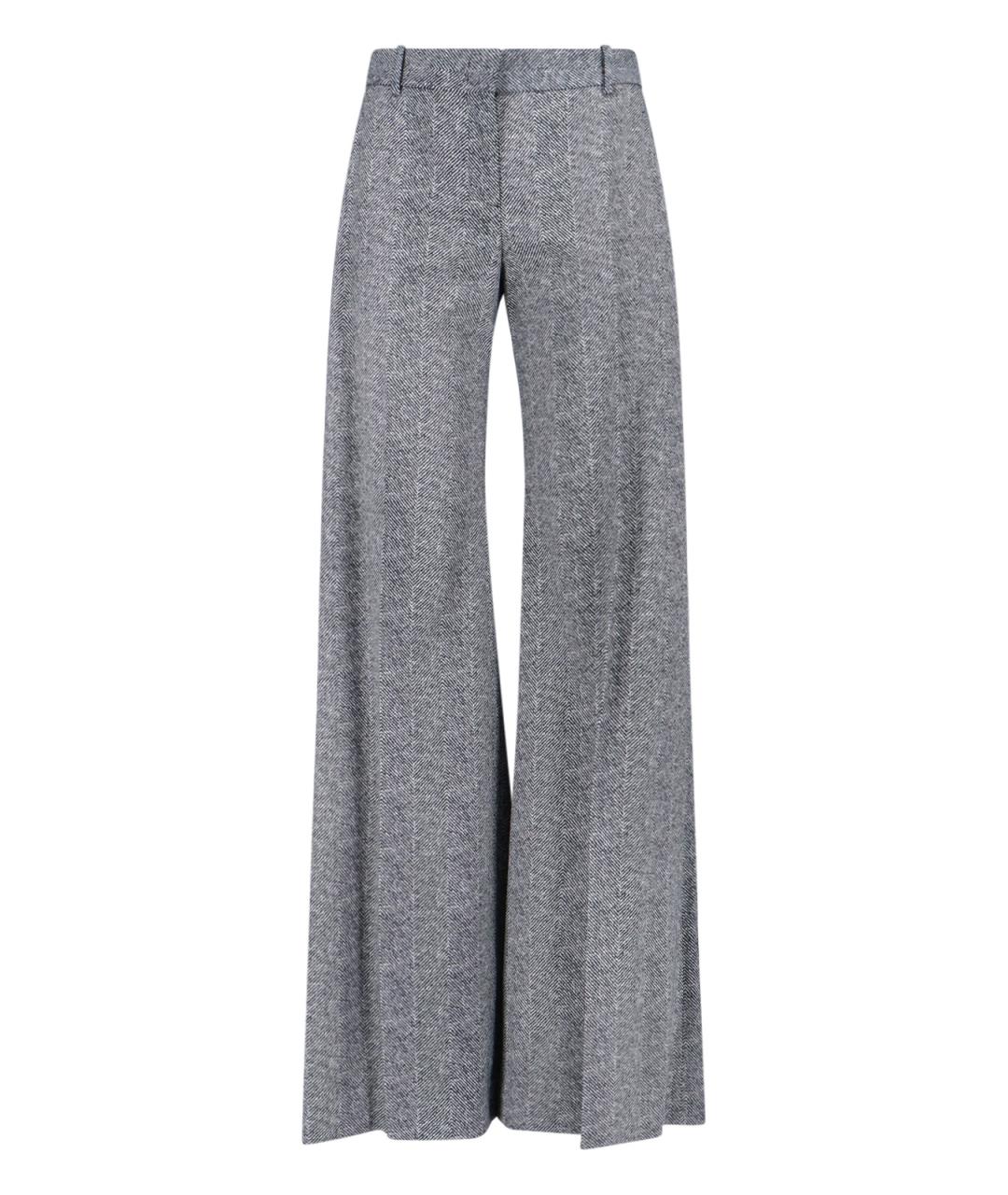 ERMANNO SCERVINO Серые вискозные прямые брюки, фото 1