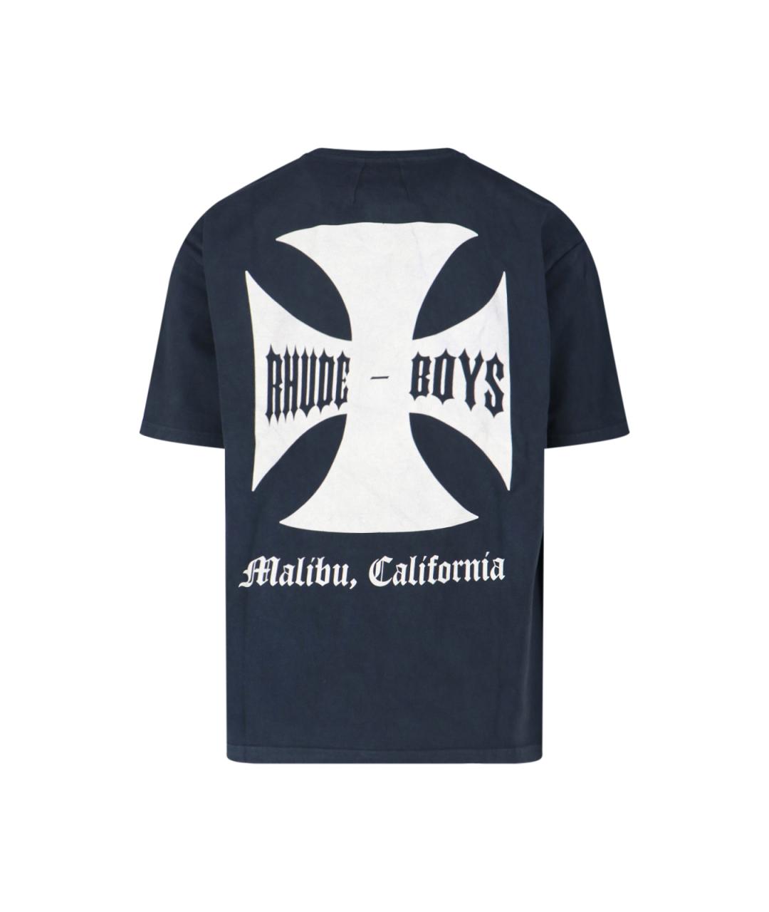 RHUDE Антрацитовая хлопковая футболка, фото 2