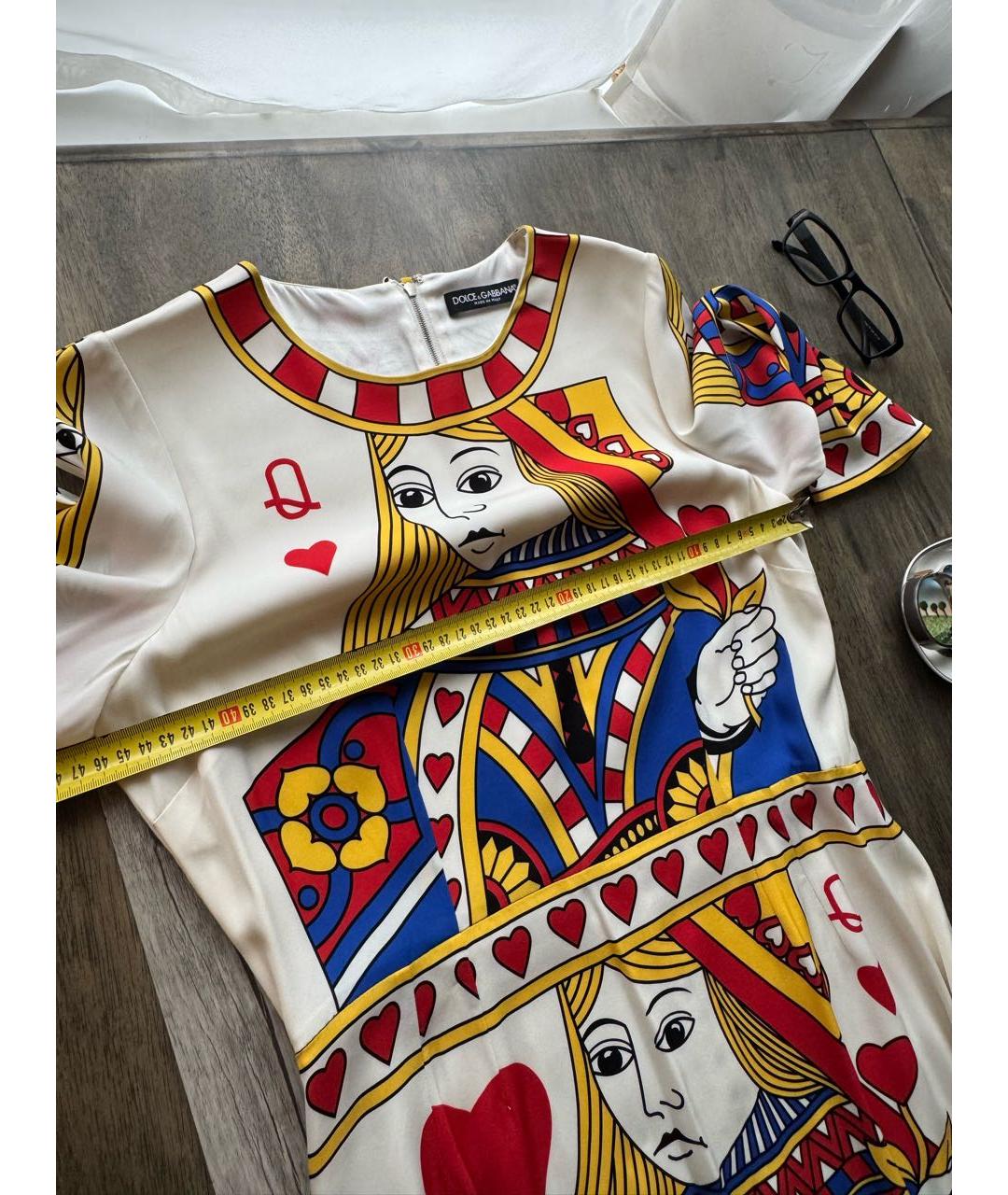 DOLCE&GABBANA Мульти шелковое платье, фото 3