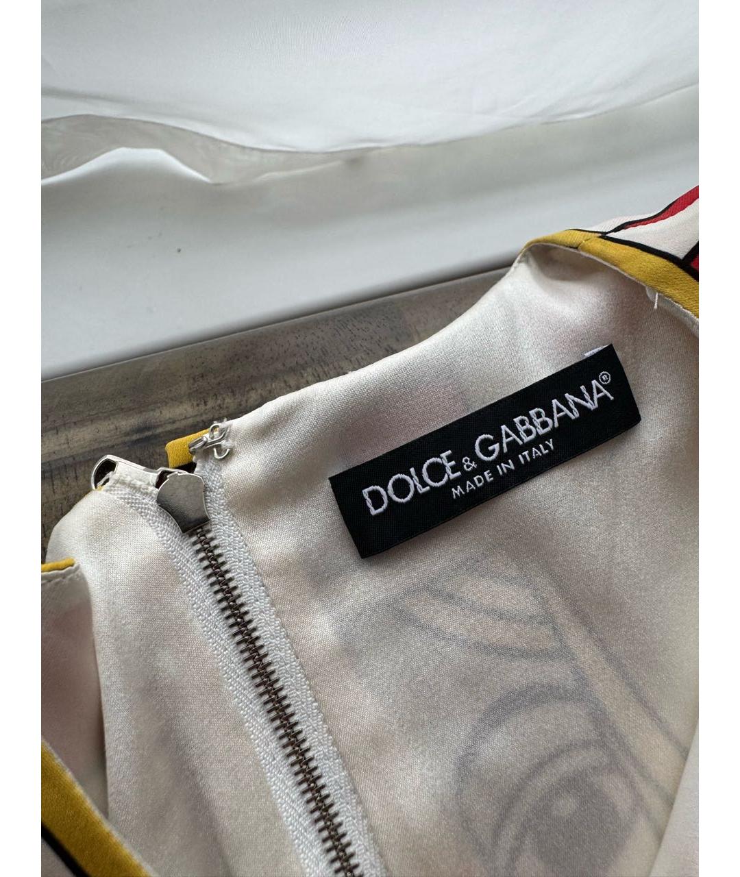 DOLCE&GABBANA Мульти шелковое платье, фото 7