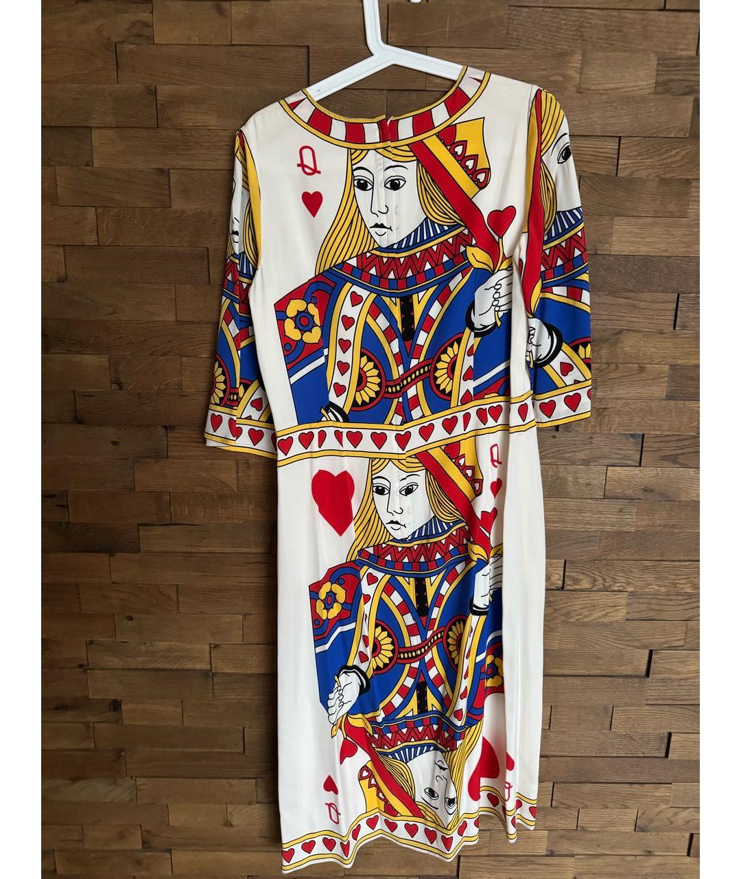 DOLCE&GABBANA Мульти шелковое платье, фото 8