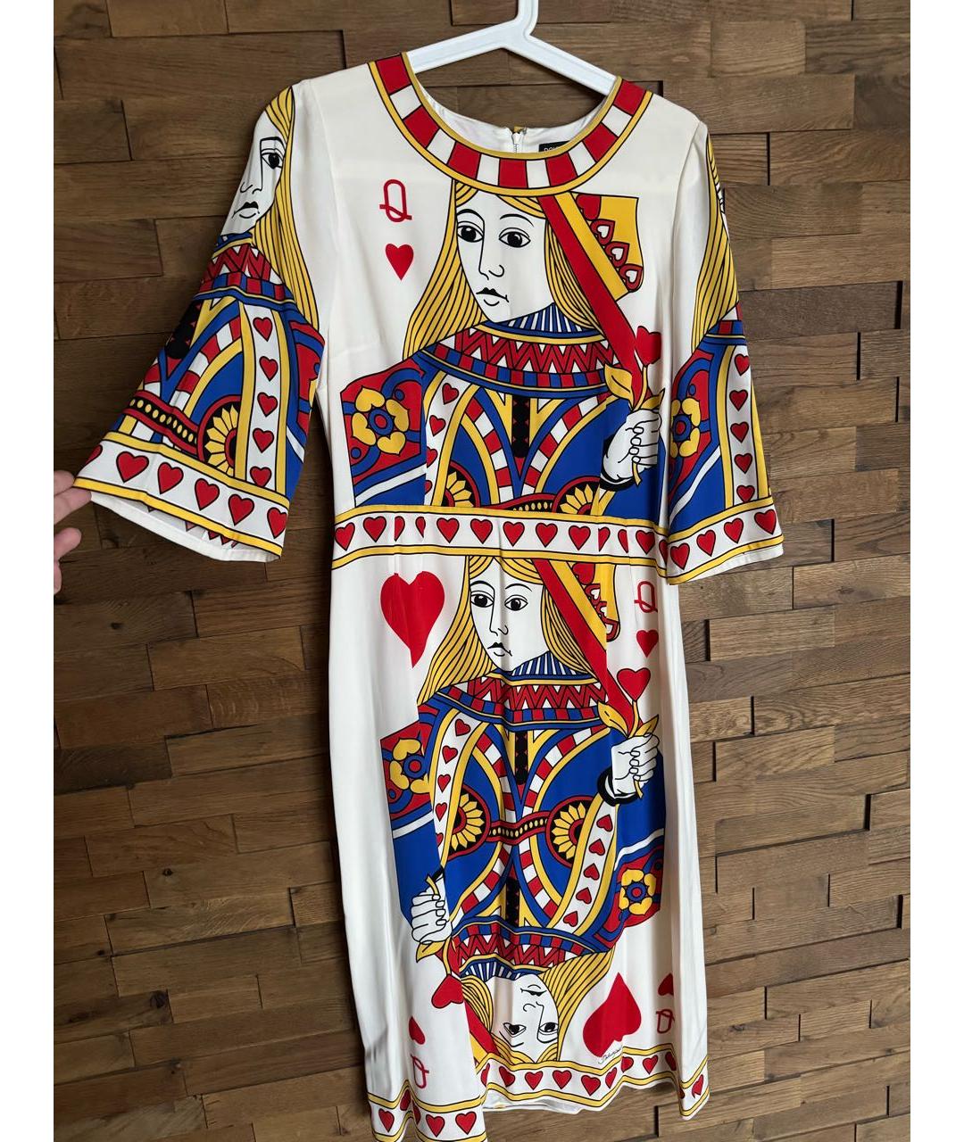 DOLCE&GABBANA Мульти шелковое платье, фото 9