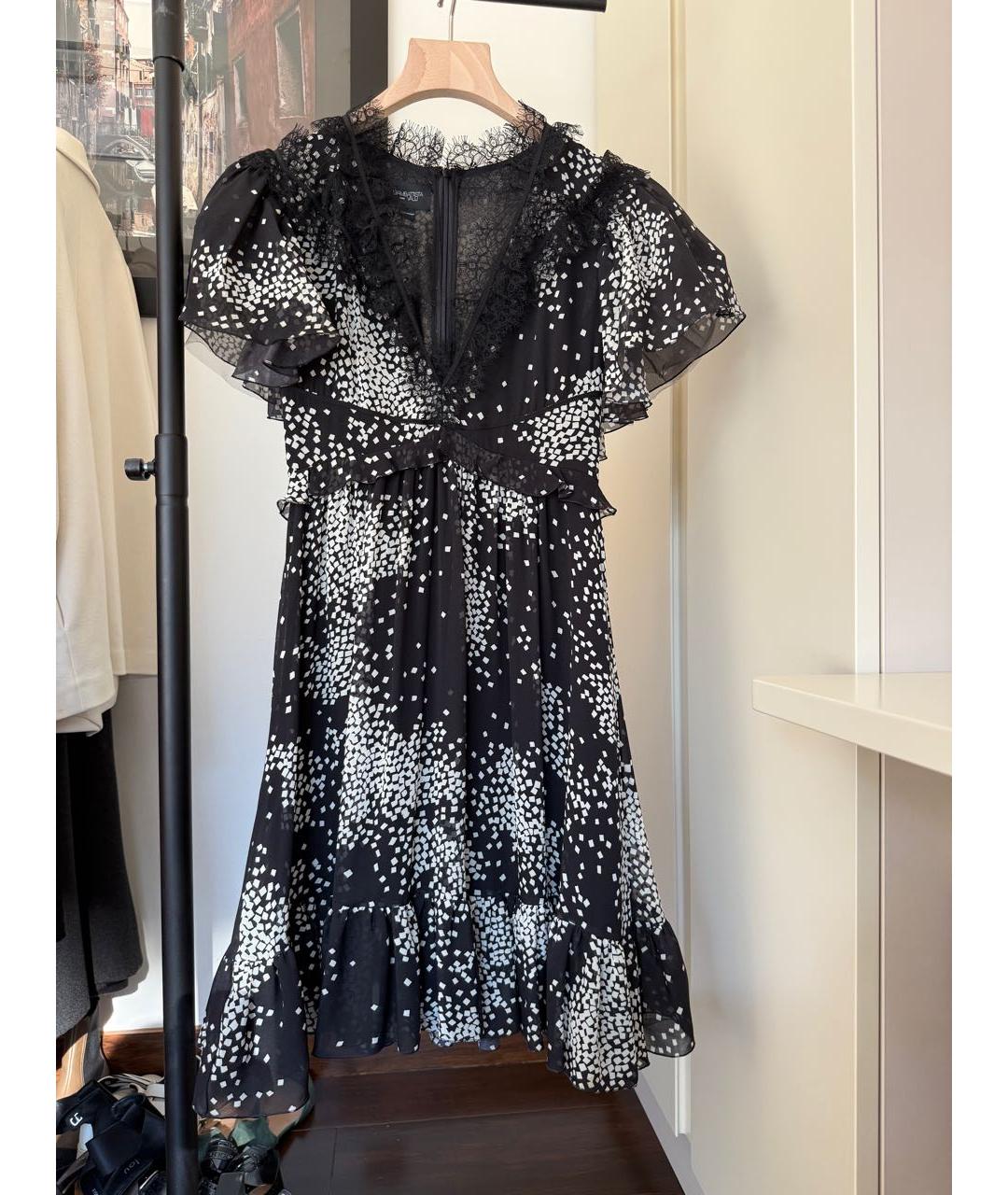 GIAMBATTISTA VALLI Черное шелковое повседневное платье, фото 2