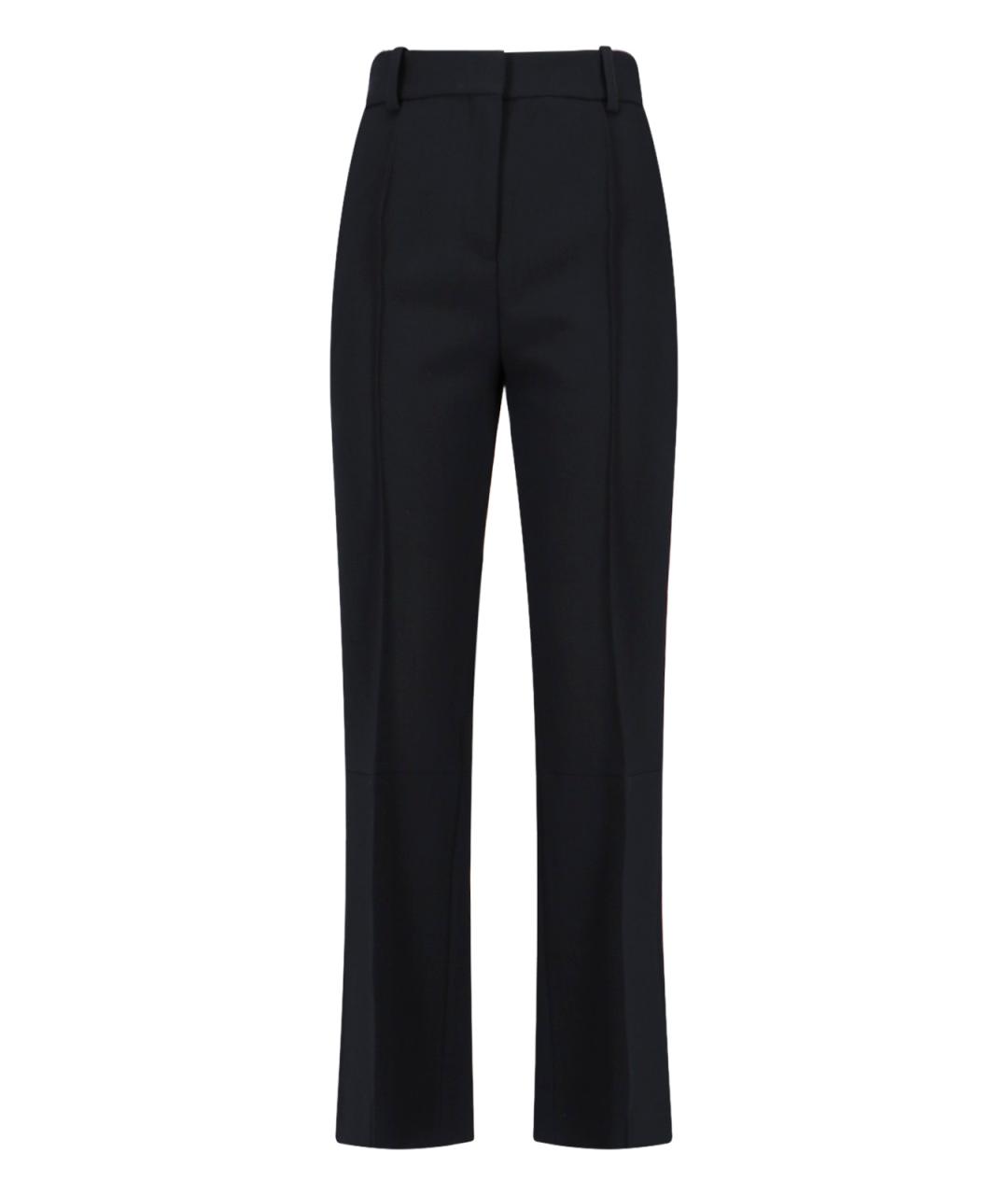 VICTORIA BECKHAM Черные шерстяные прямые брюки, фото 1
