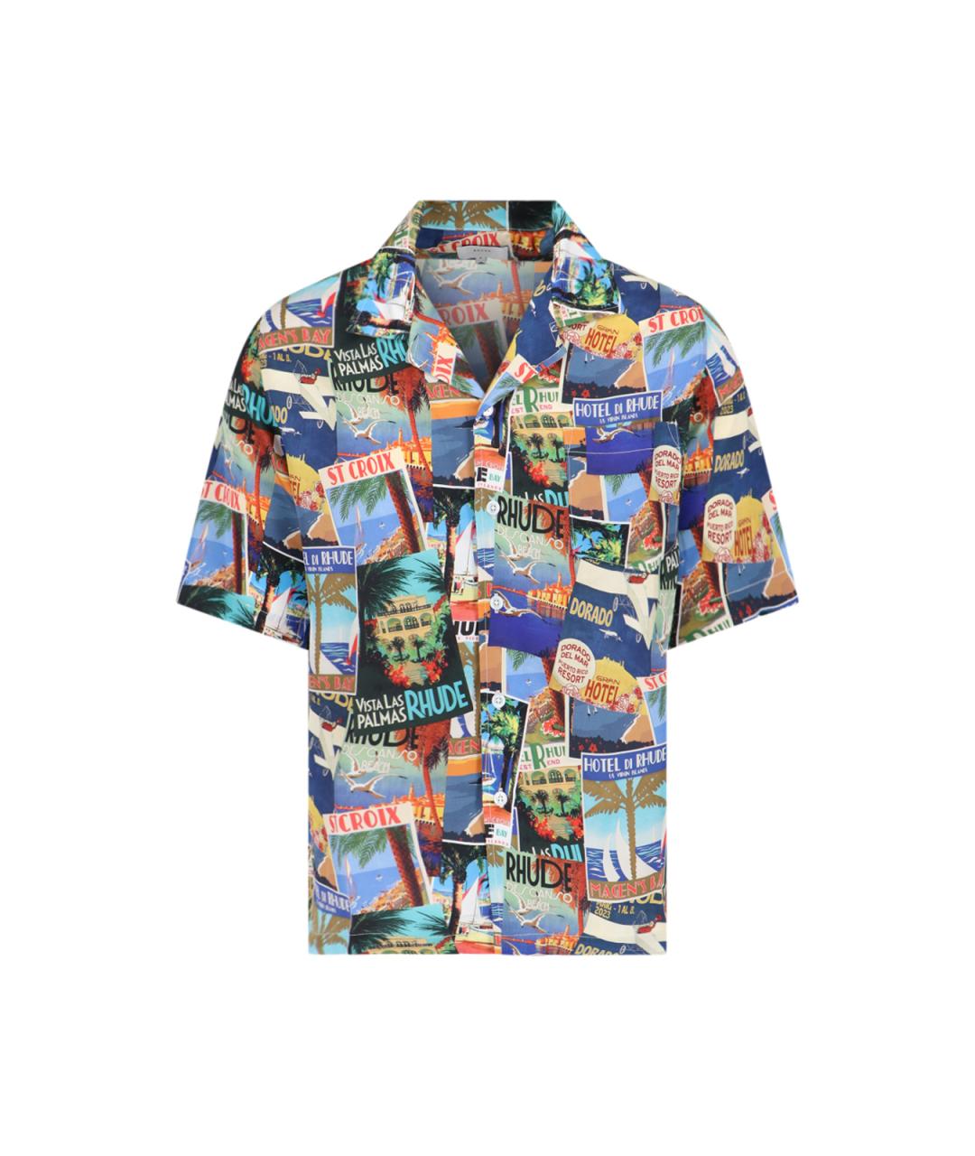 RHUDE Мульти шелковая кэжуал рубашка, фото 1