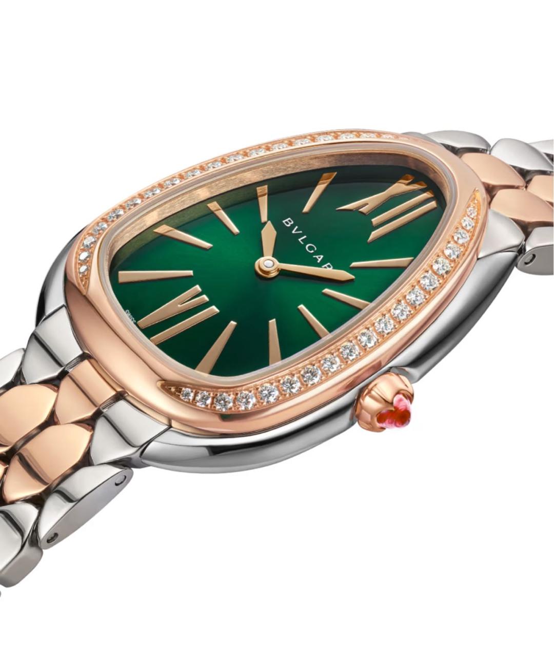 BVLGARI Зеленые часы из розового золота, фото 2