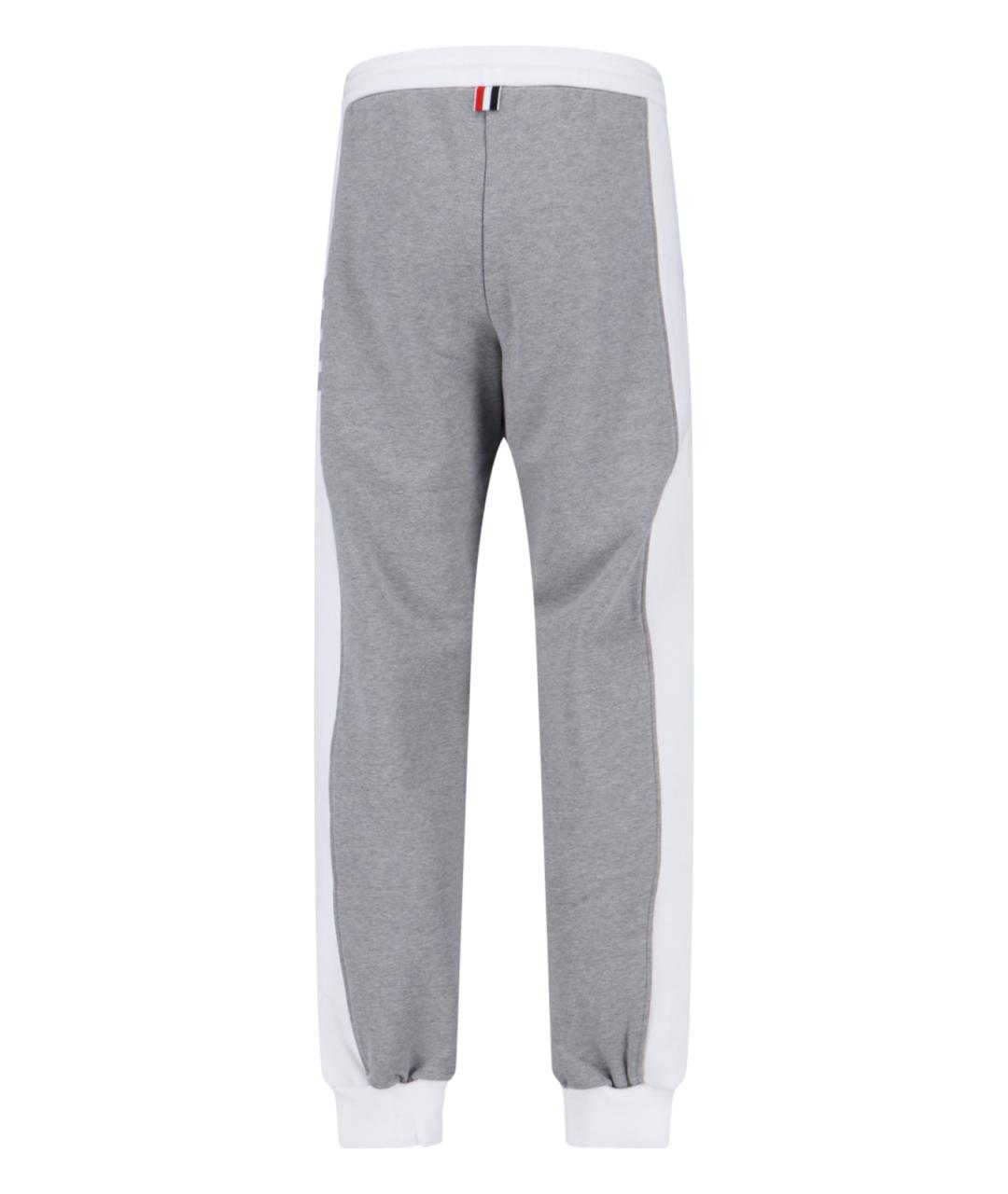 THOM BROWNE Серые хлопковые повседневные брюки, фото 2