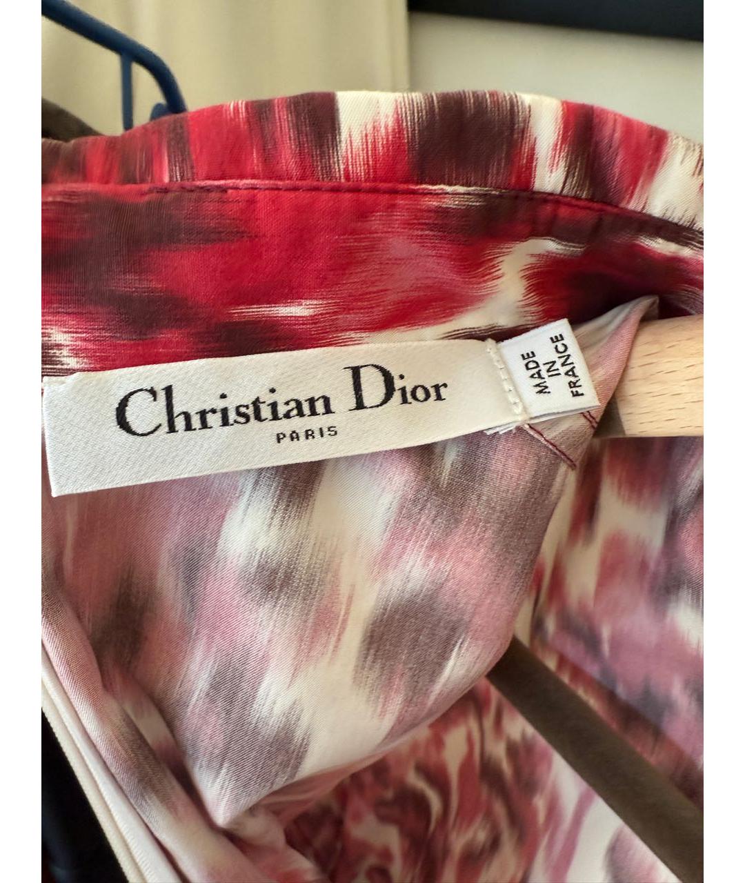 CHRISTIAN DIOR Мульти хлопковое повседневное платье, фото 3