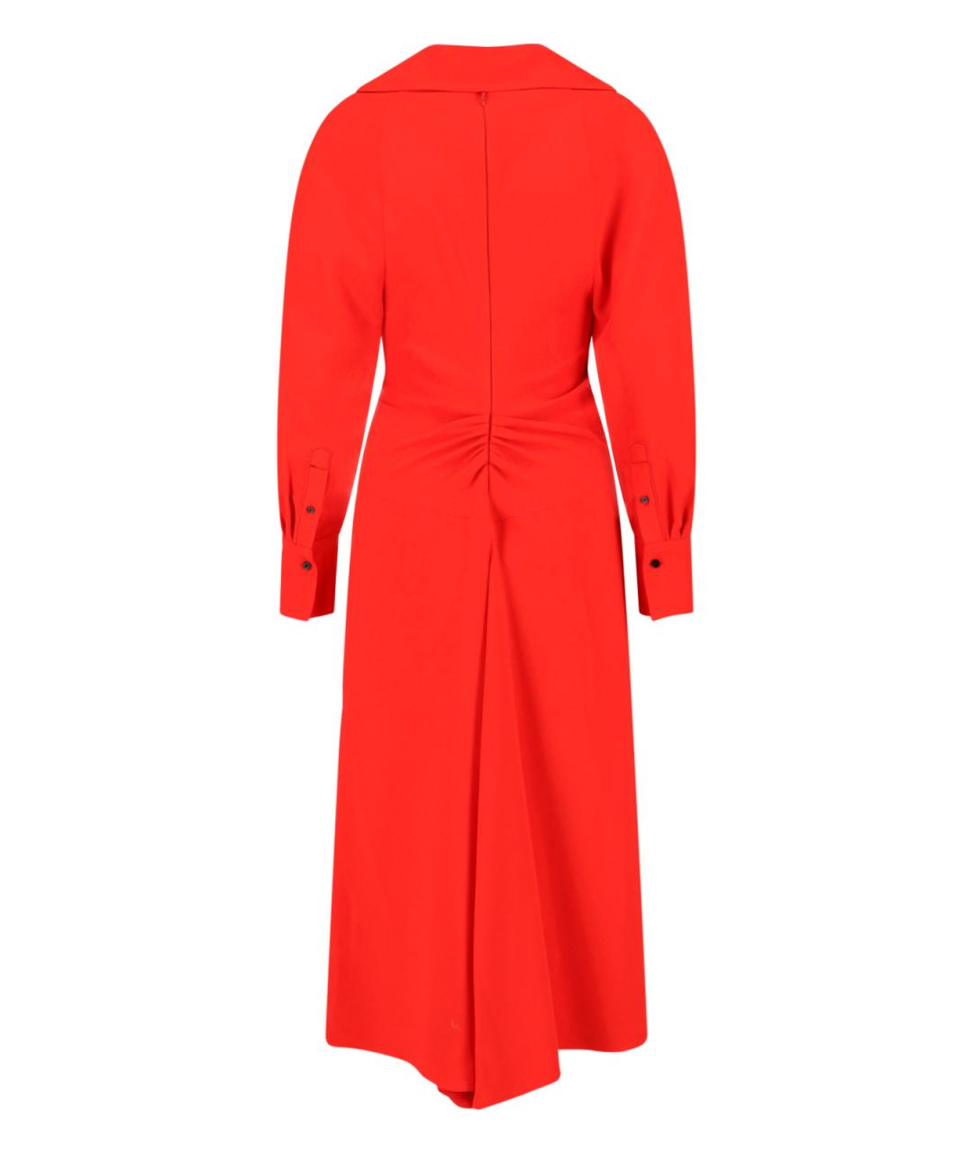 VICTORIA BECKHAM Красное вискозное повседневное платье, фото 2