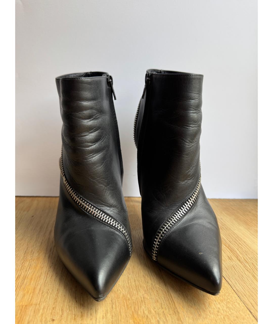 SAINT LAURENT Черные кожаные ботильоны, фото 5