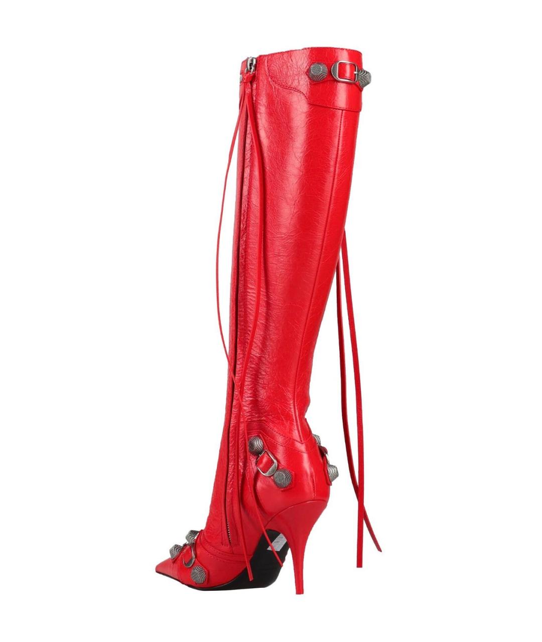 BALENCIAGA Красные кожаные сапоги, фото 3