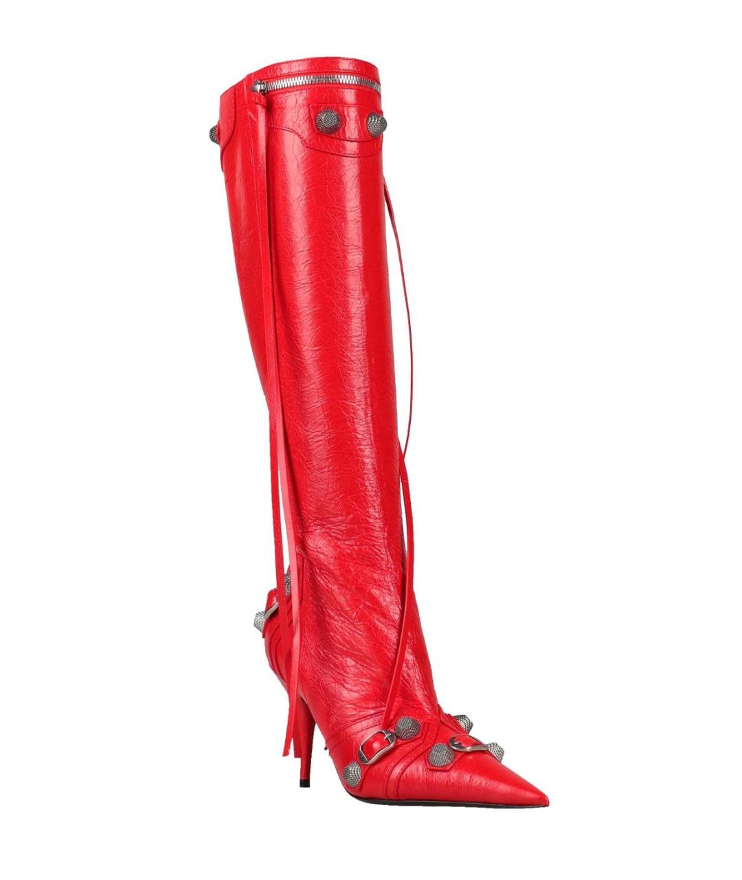 BALENCIAGA Красные кожаные сапоги, фото 2