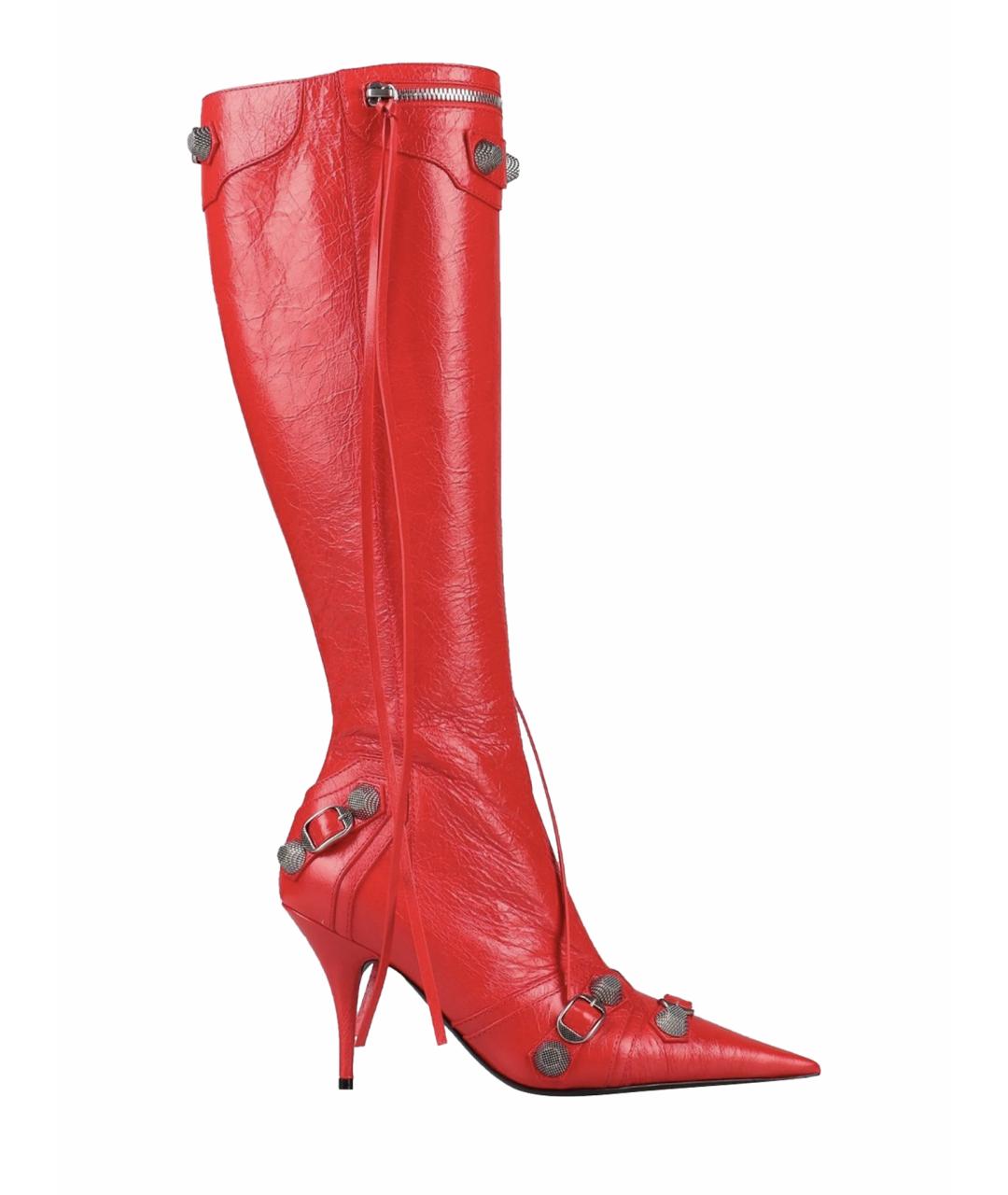 BALENCIAGA Красные кожаные сапоги, фото 1