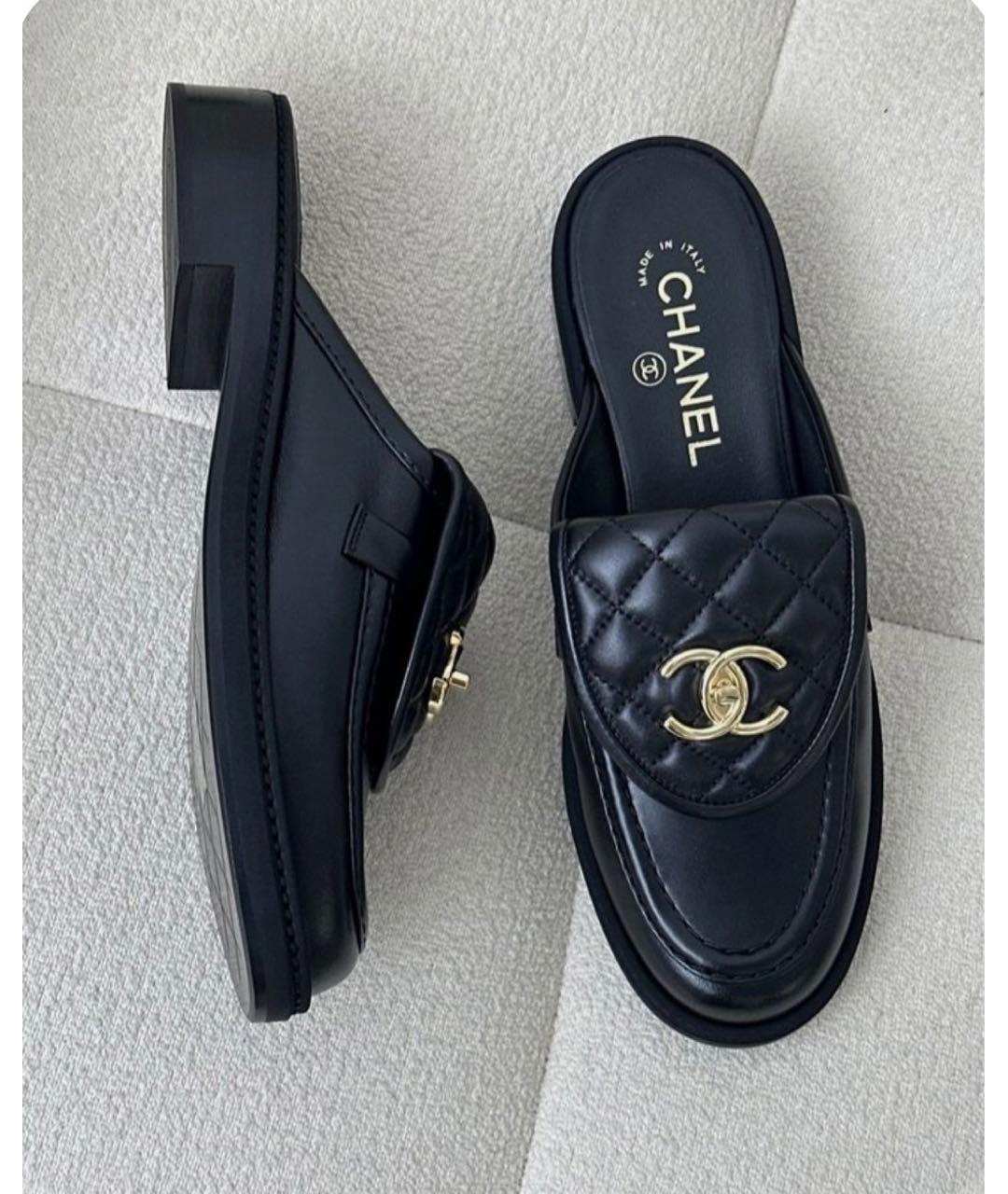 CHANEL Черные кожаные лоферы, фото 2