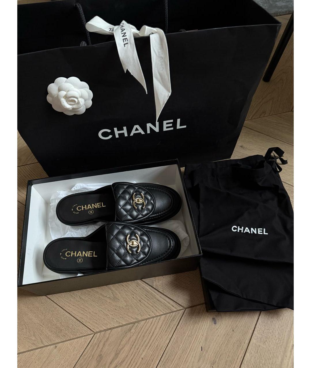 CHANEL Черные кожаные лоферы, фото 3