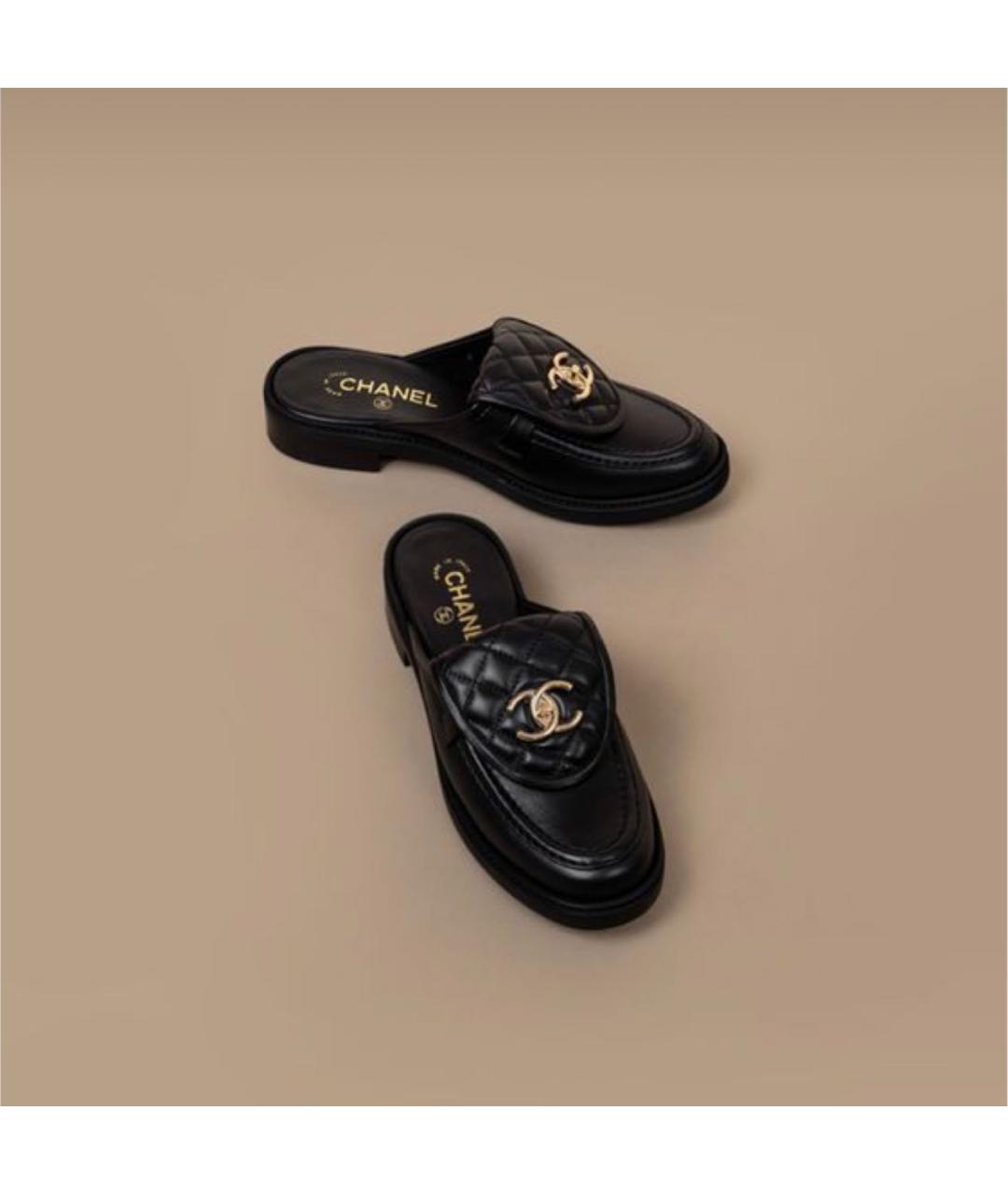 CHANEL Черные кожаные лоферы, фото 8