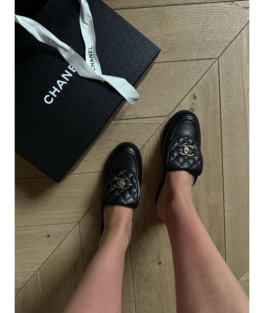 CHANEL Черные кожаные лоферы, фото 6