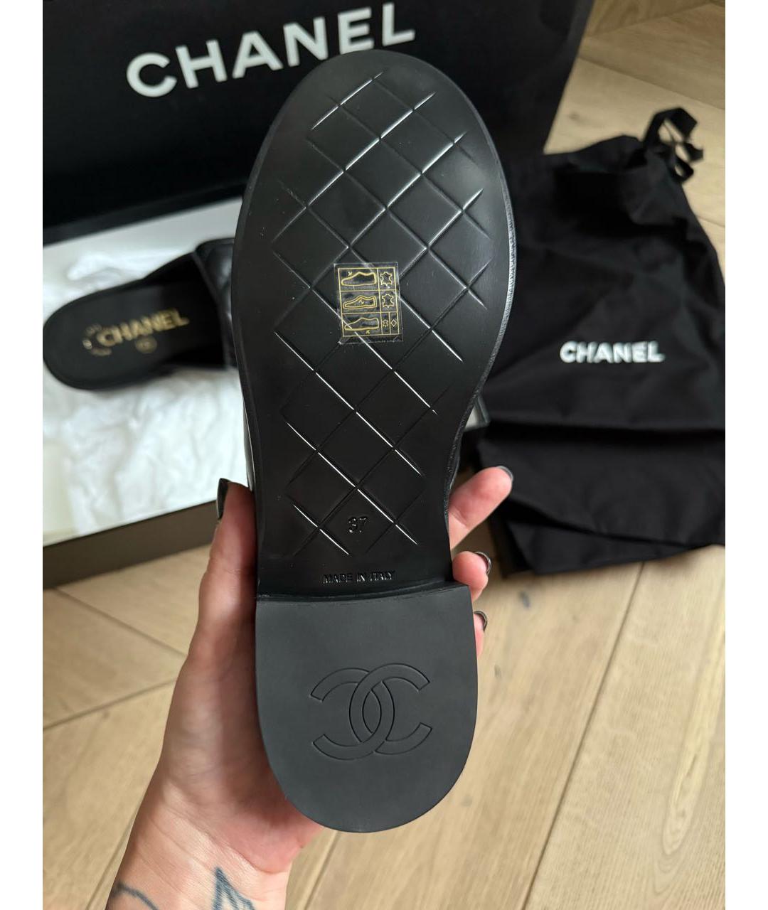 CHANEL Черные кожаные лоферы, фото 5