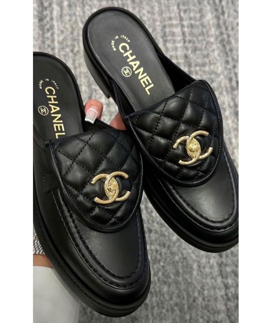 CHANEL Черные кожаные лоферы, фото 7