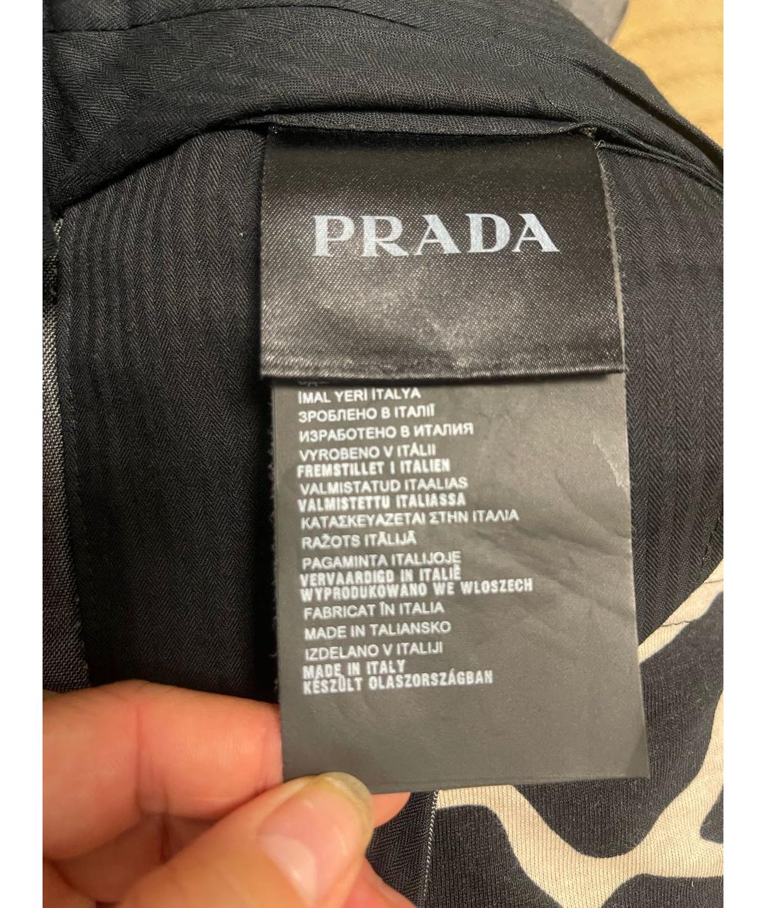 PRADA Серые хлопковые классические брюки, фото 6
