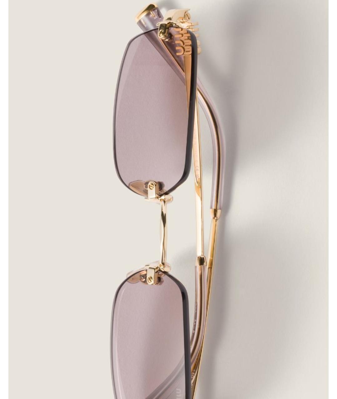 MIU MIU Антрацитовые металлические солнцезащитные очки, фото 4